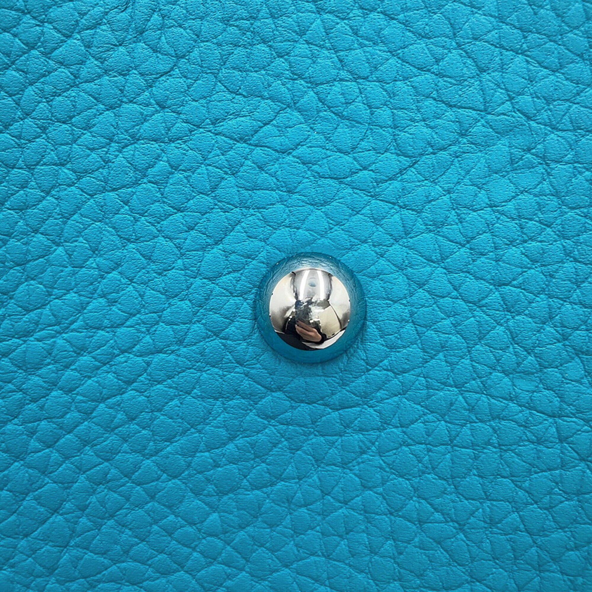 Hermes Bolide Turquoise Blue Taurillon Clemence Leather Handbag Shoulder Bag (Pre-Owned)