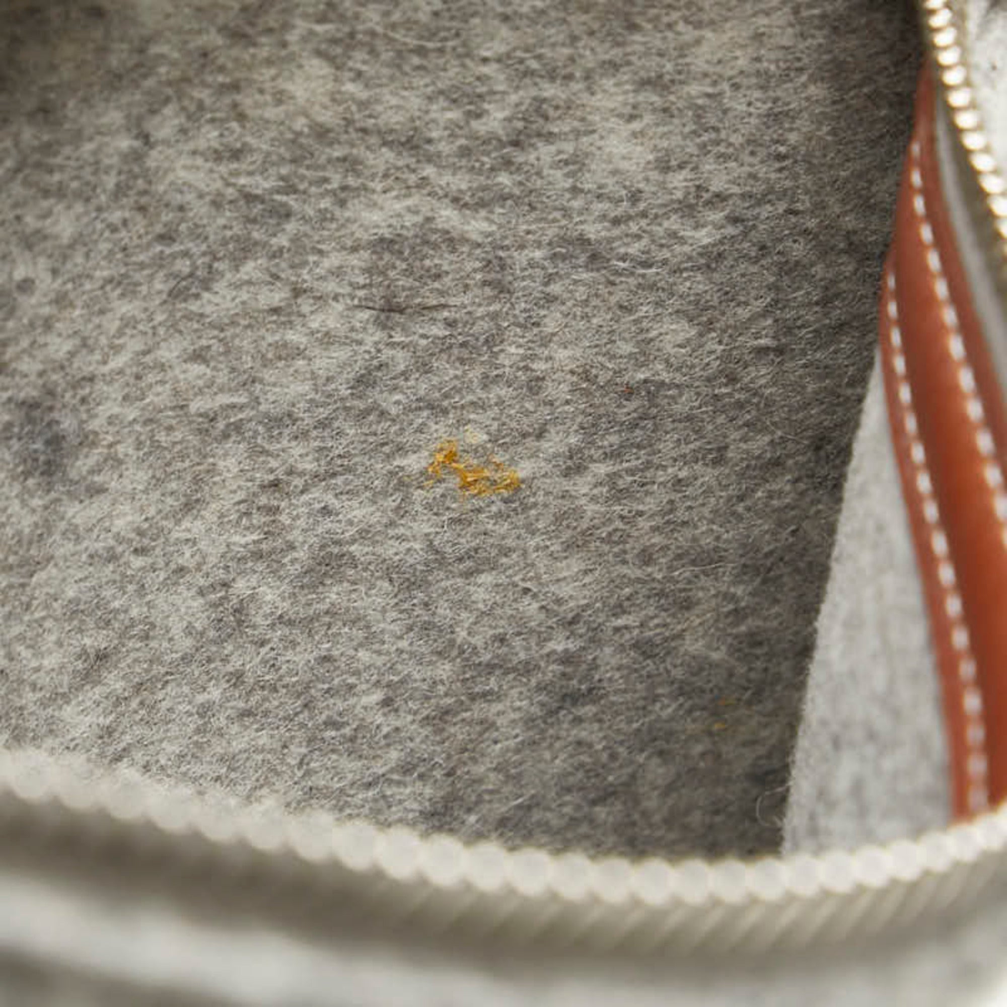 Hermes Gray Felt Leather Shoulder Bag Tote Bag (Pre-Owned)