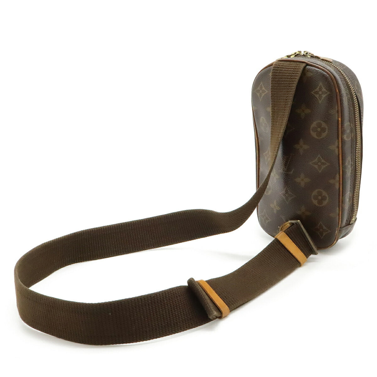 Louis Vuitton Brown Canvas Pochette Shoulder Bag Sling Bag (Pre-Owned)