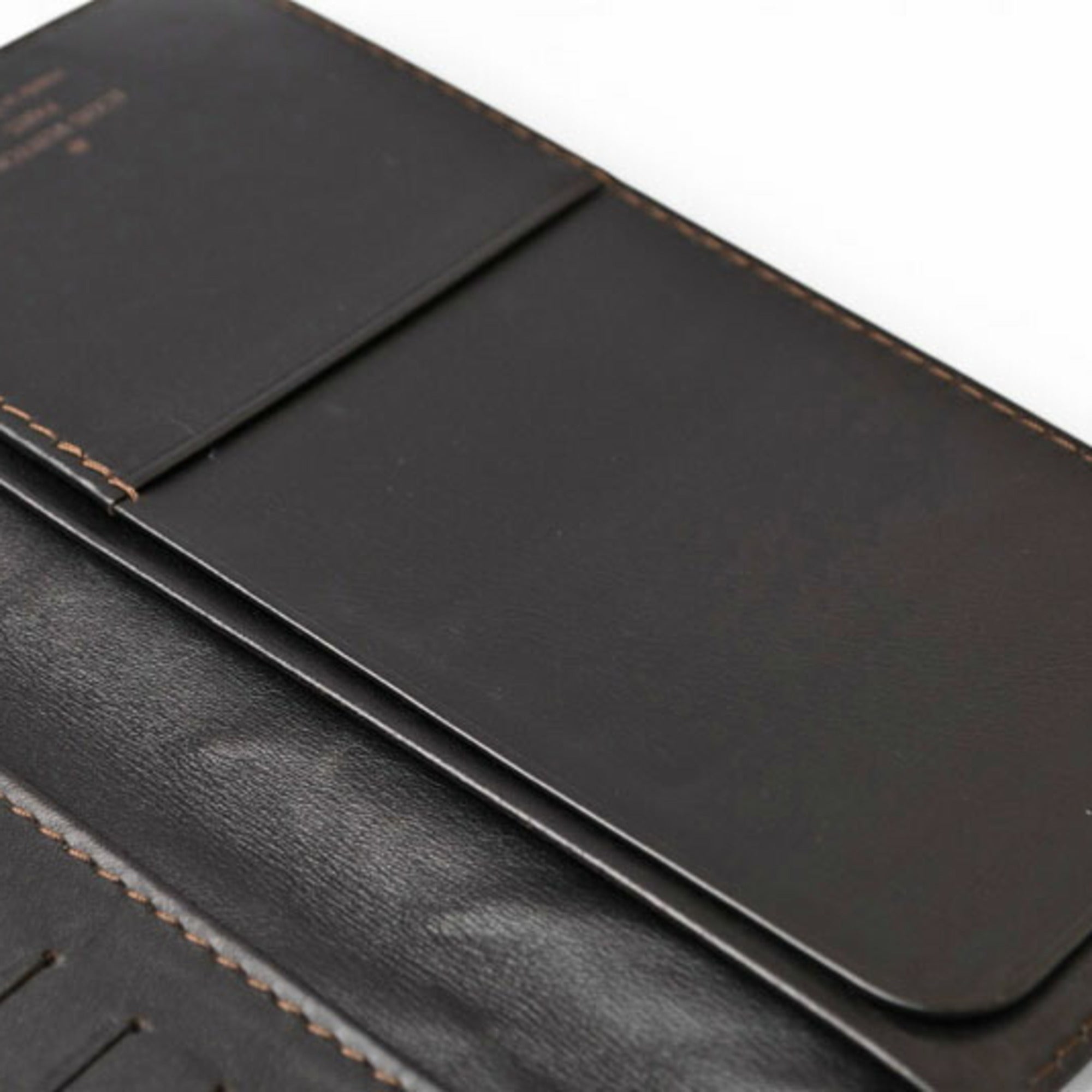 Louis Vuitton Utah Coffee Dark Brown Utah Leather Long Wallet (Bi-Fold) (Pre-Owned)