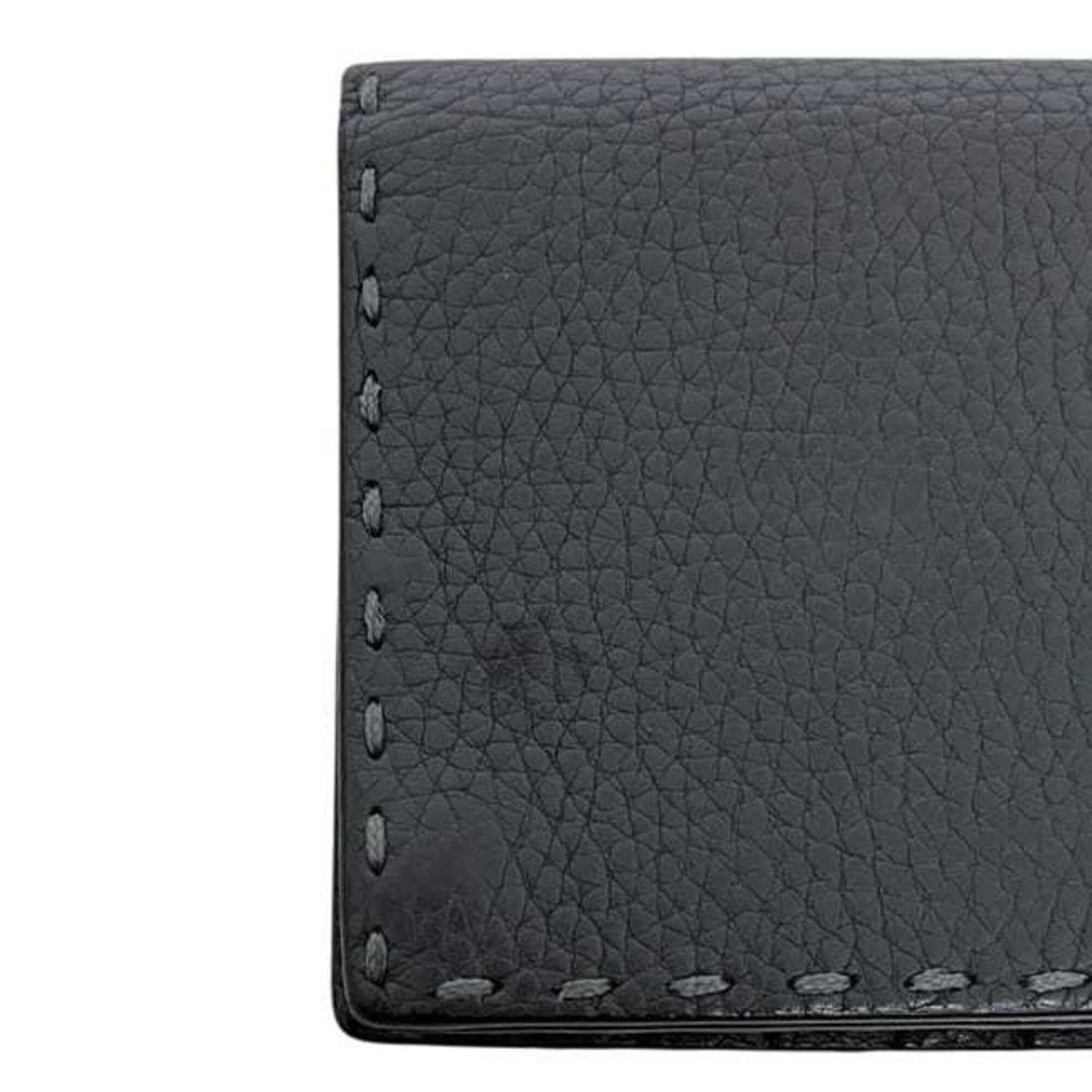 Fendi Gray Leather Long Wallet (Bi-Fold) (Pre-Owned)
