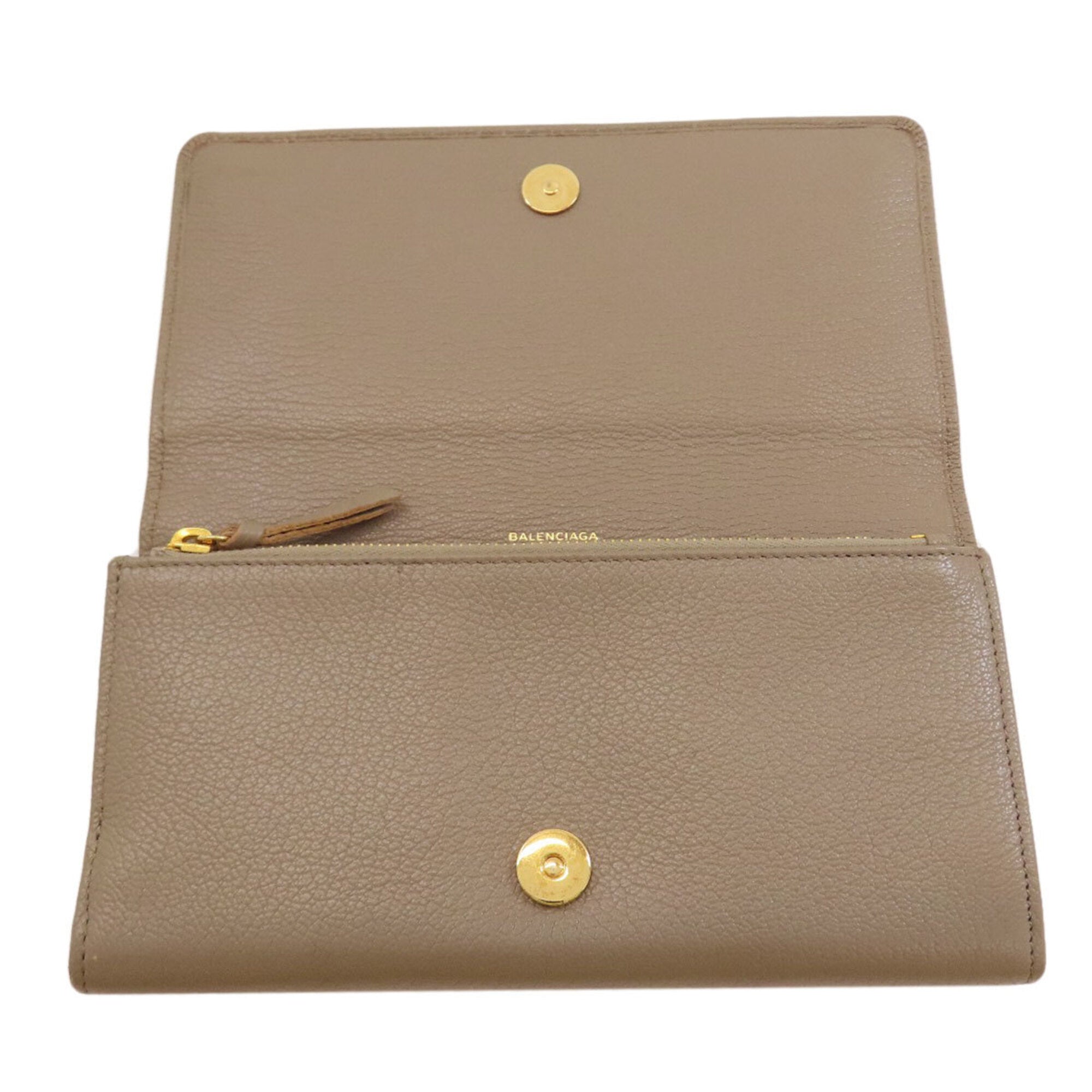 Balenciaga Grayish Leather Long Wallet (Bi-Fold) (Pre-Owned)