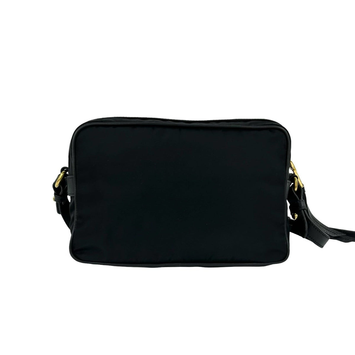 Prada Black Nylon Leather Pochette Shoulder Bag (Pre-Owned)