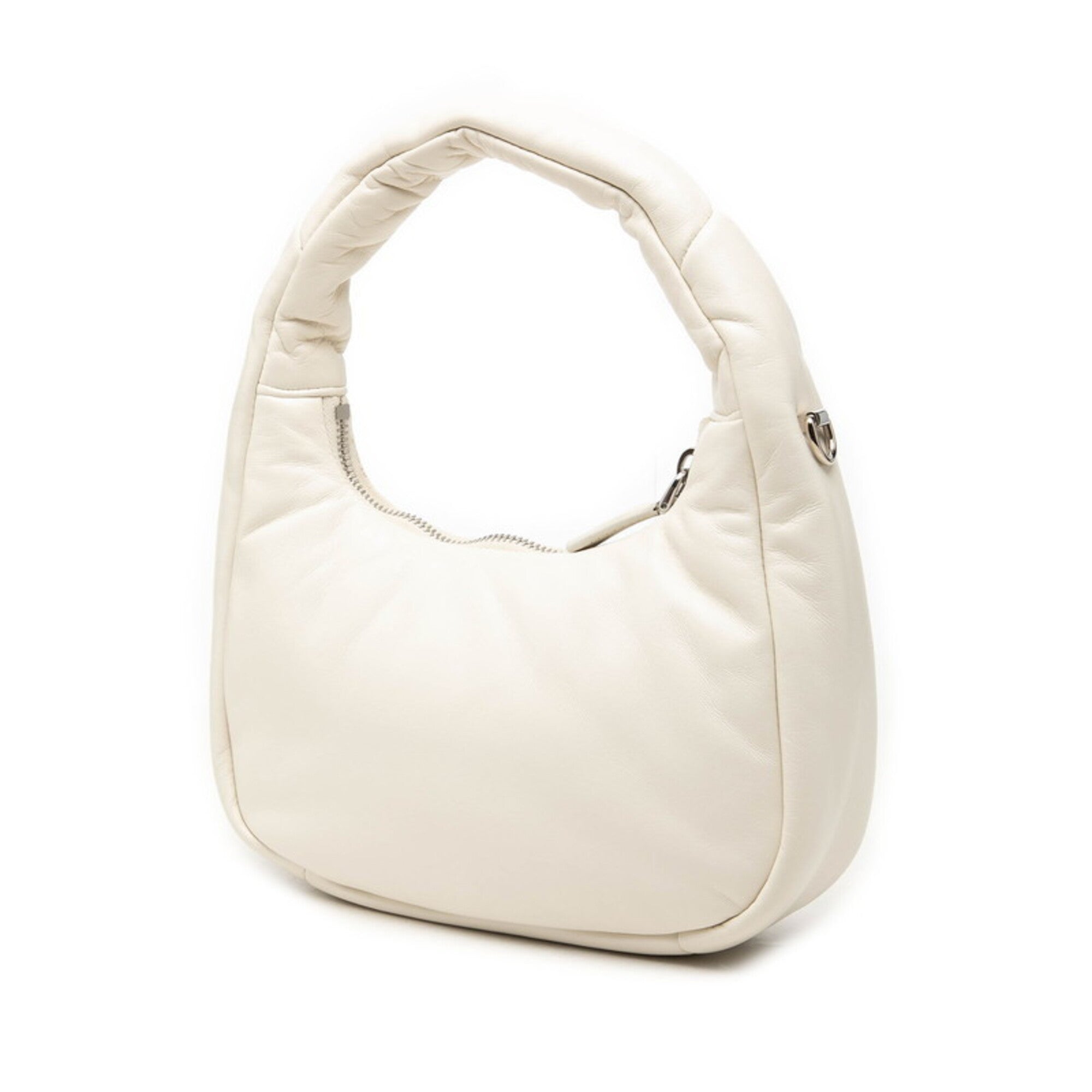 Prada White Leather Handbag Shoulder Bag (Pre-Owned)
