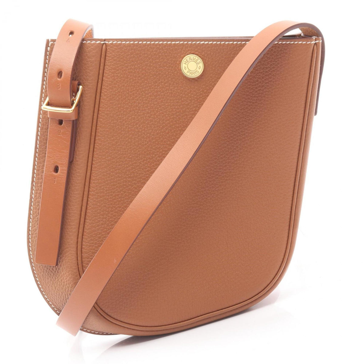 Hermes Brown Gold Togo Leather Leather Handbag Shoulder Bag (Pre-Owned)