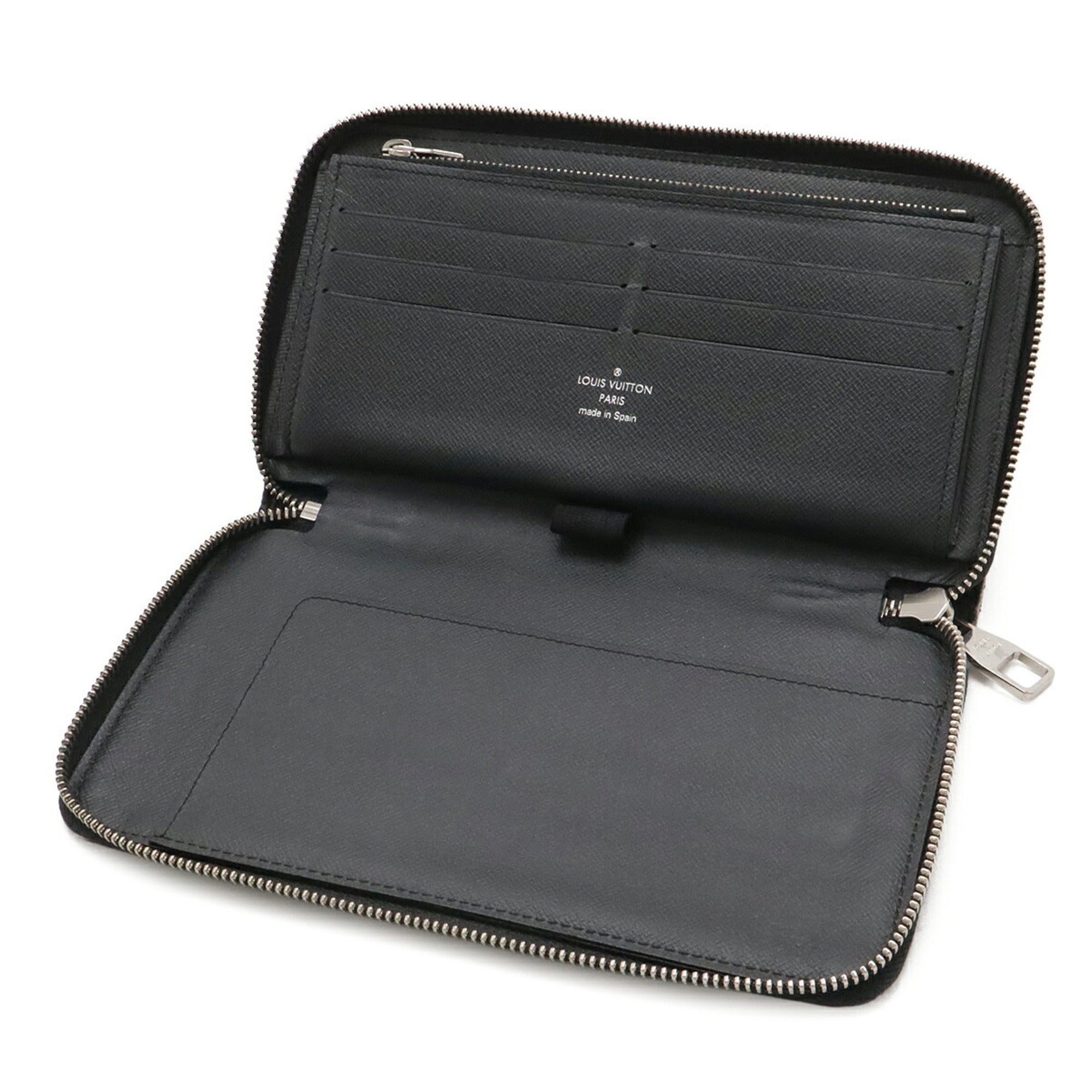 Louis Vuitton Ardoise Black Taiga Leather Coin Purse/Coin Case (Pre-Owned)