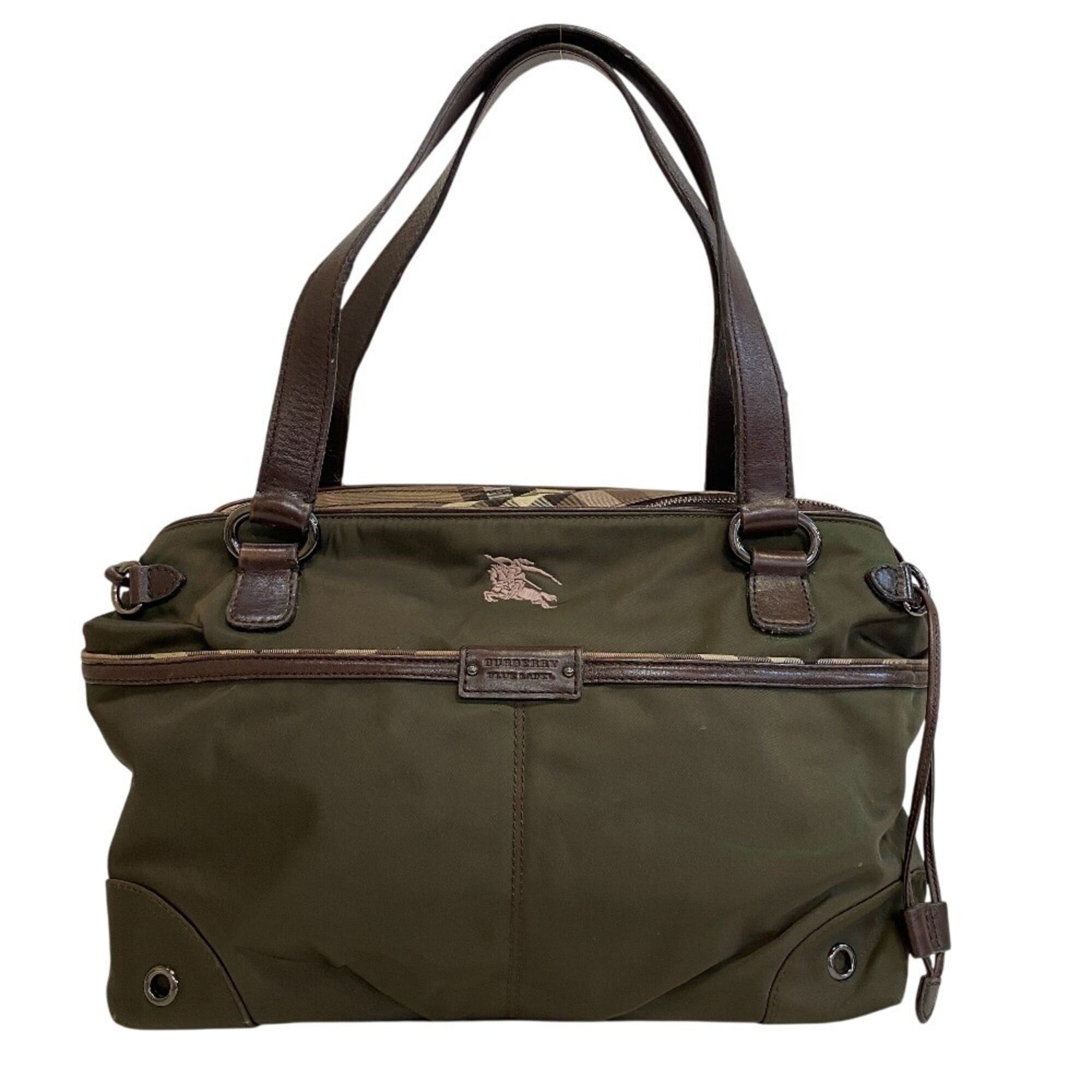 Burberry Green Khaki Nylon Tote Bag (Pre-Owned)