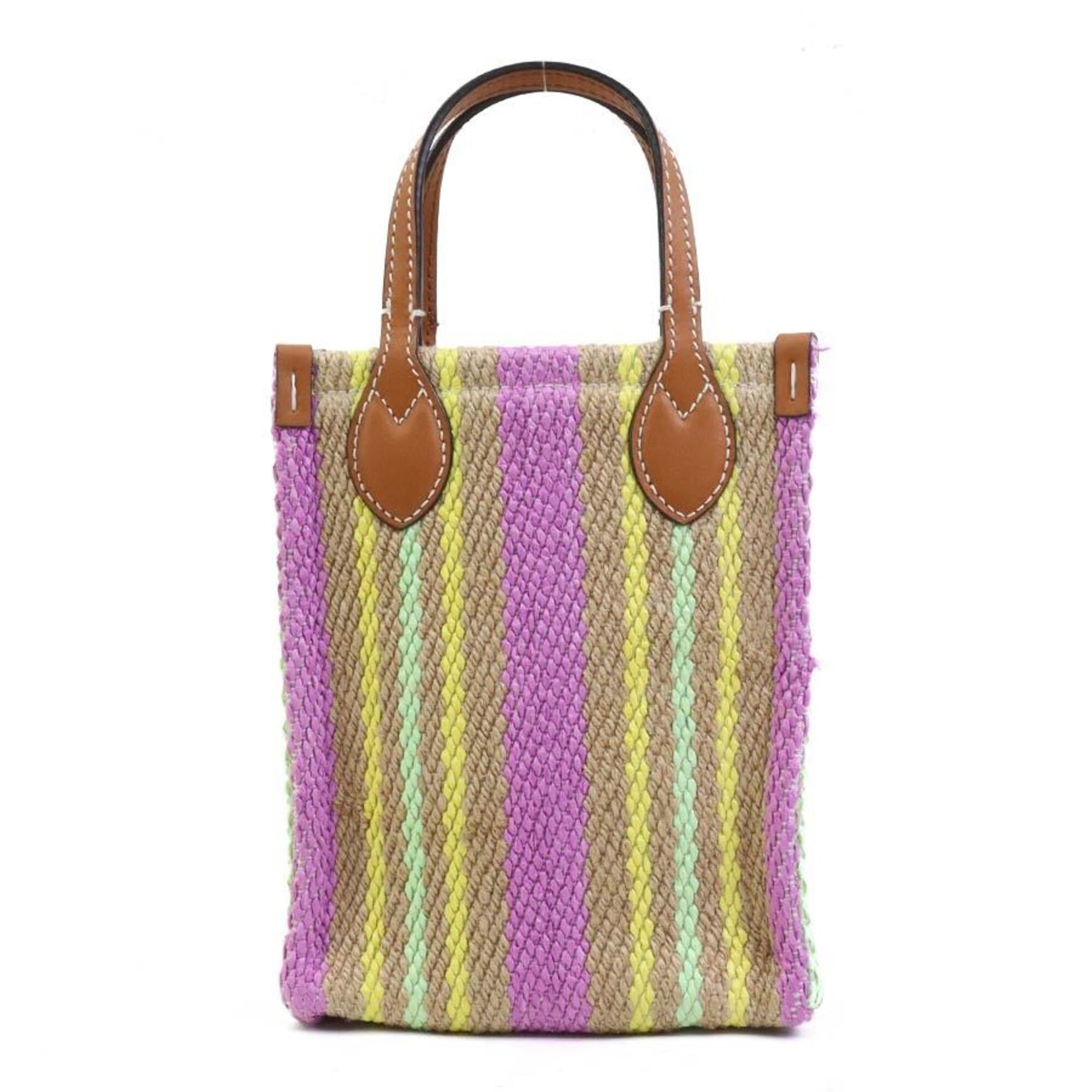 Gucci Multi-Color Straw Cotton Handbag (Pre-Owned)