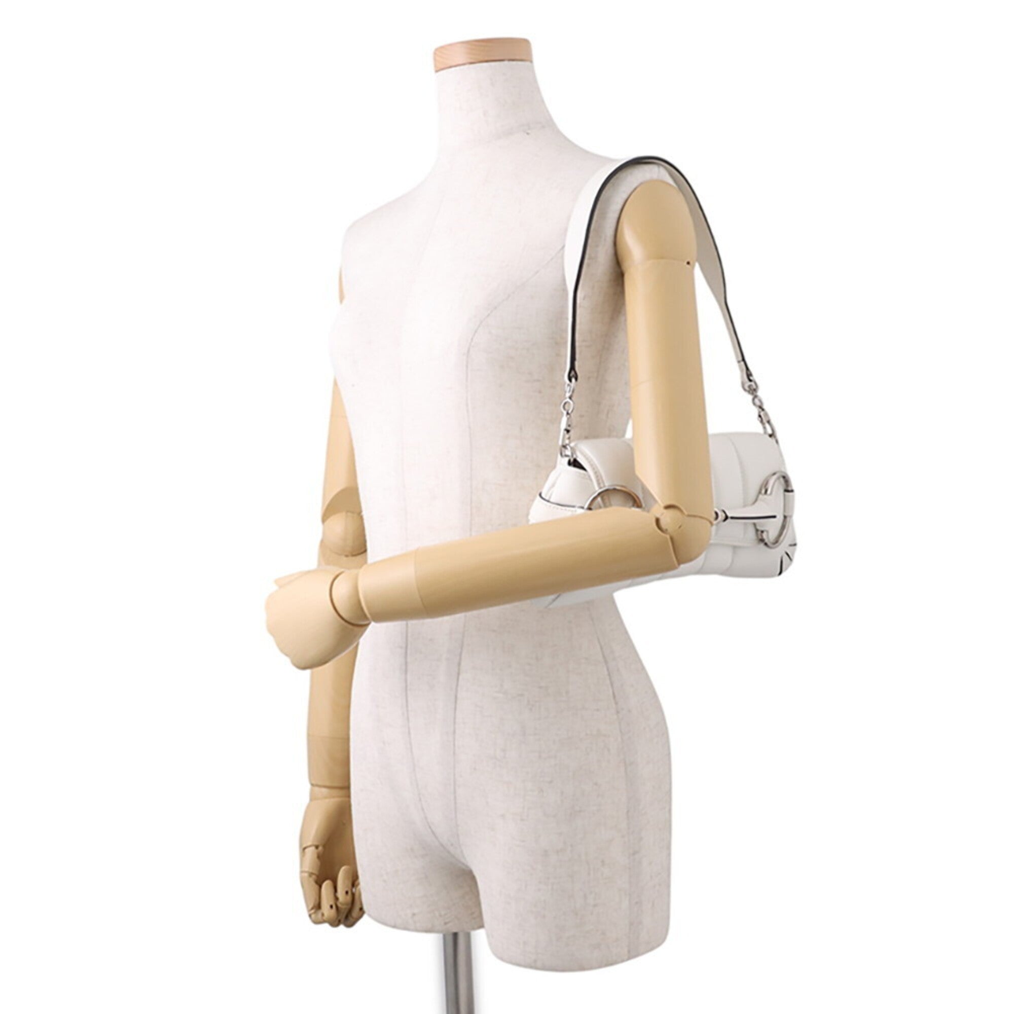 Gucci Horsebit White Leather Handbag (Pre-Owned)