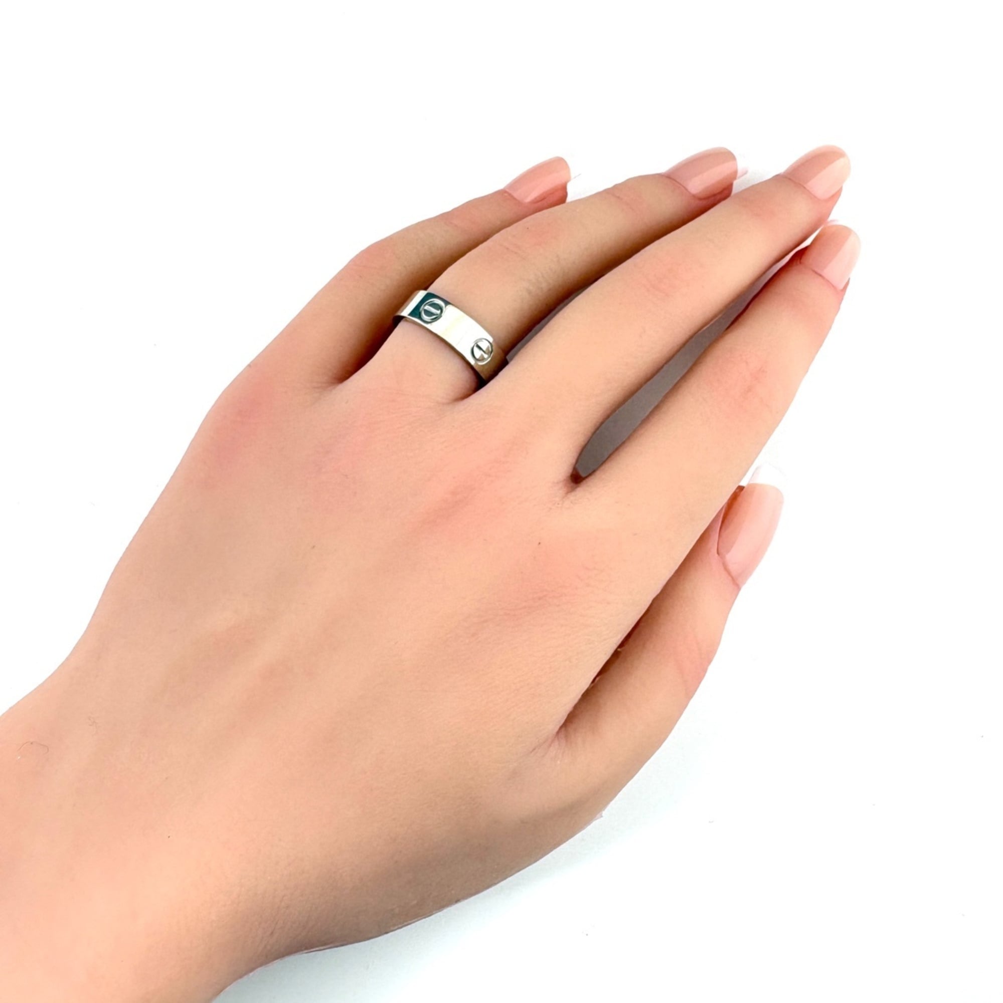 Cartier Love Silver Band Ring (Pre-Owned)
