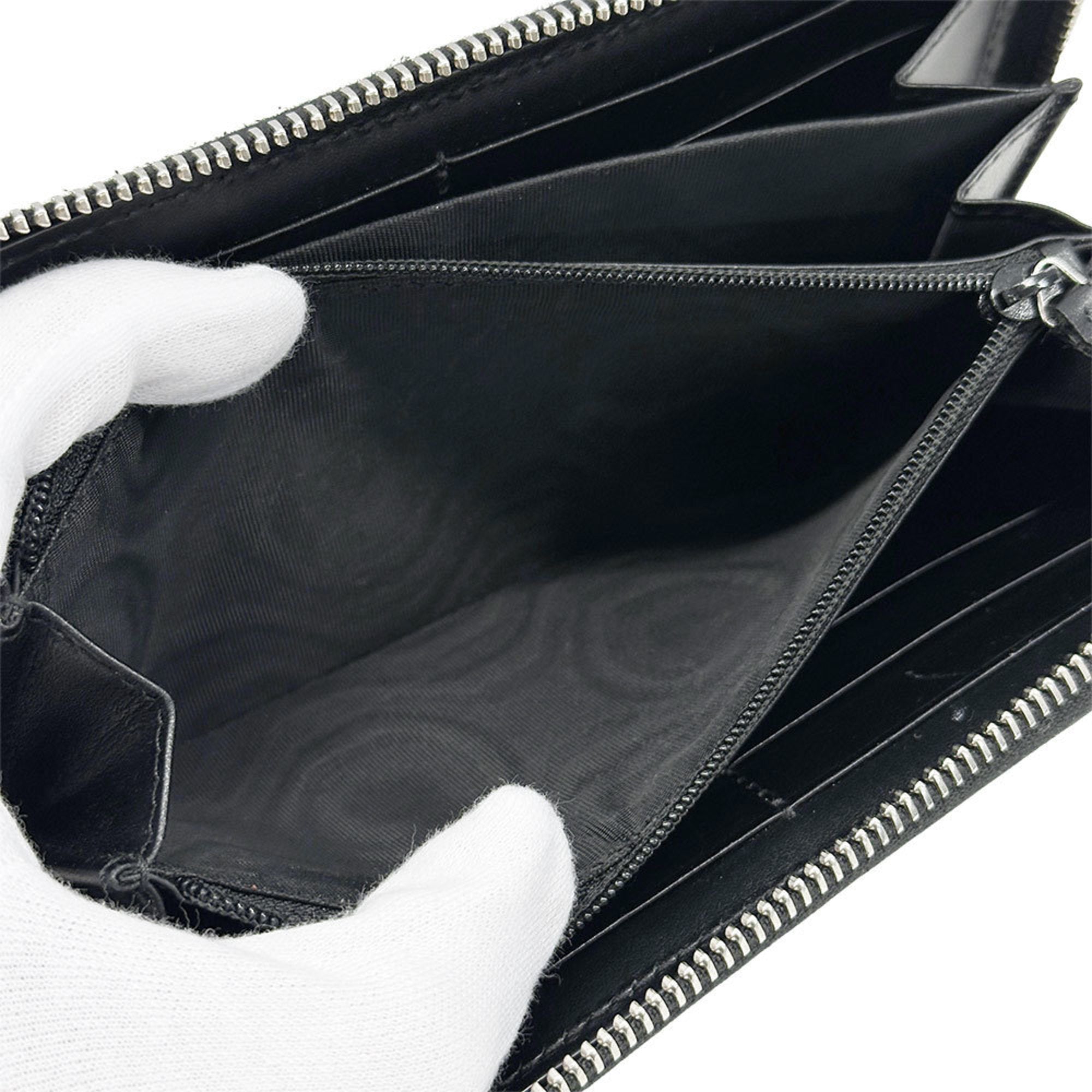 Gucci Black Leather Long Wallet (Bi-Fold) (Pre-Owned)