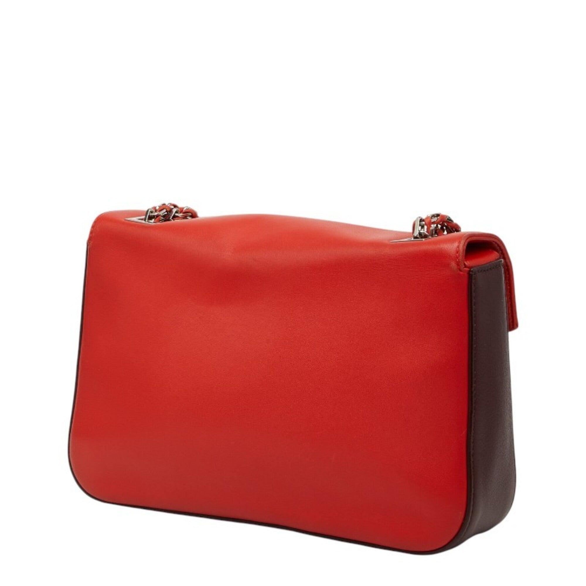 Fendi Bordeaux Red Color Leather Shoulder Bag (Pre-Owned)
