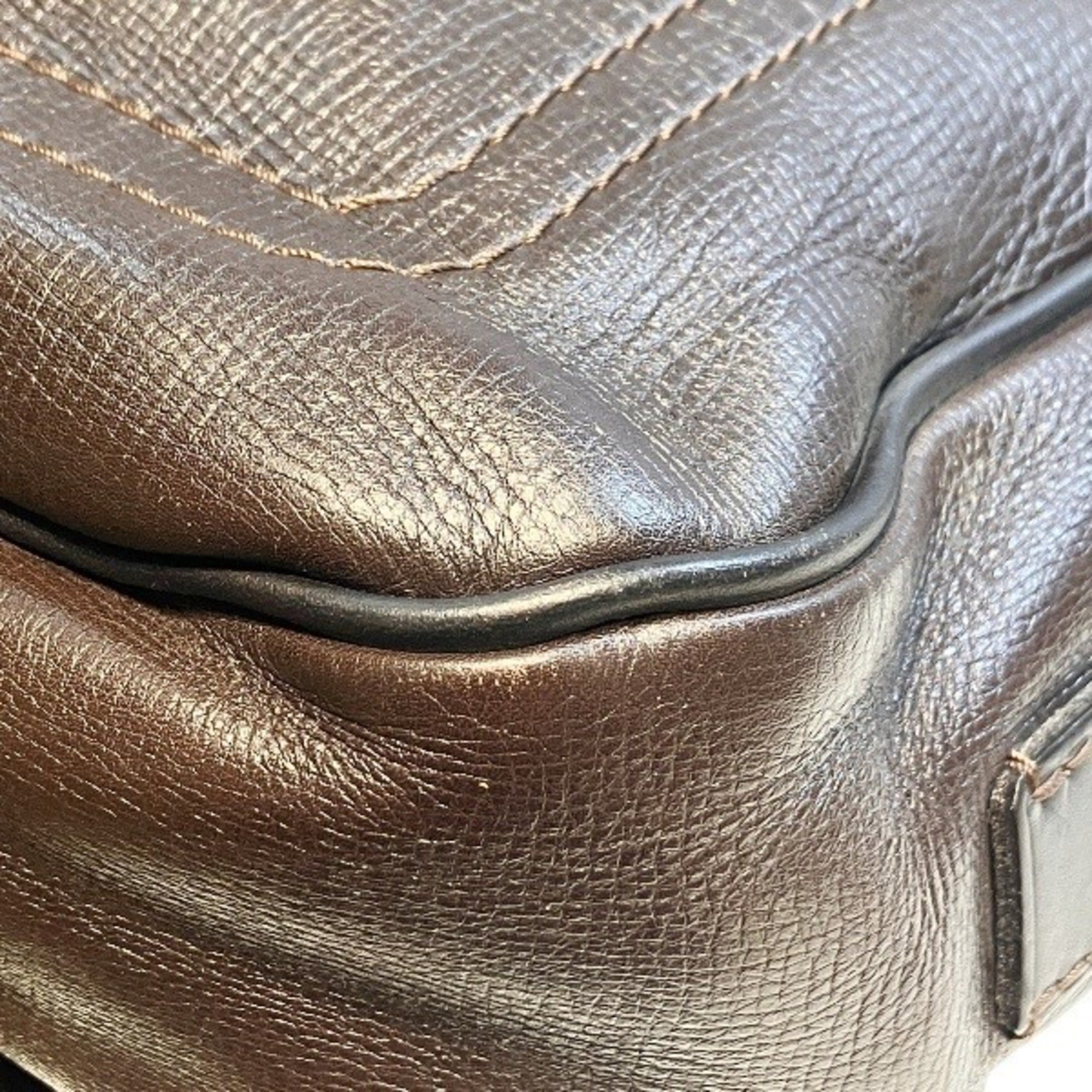 Louis Vuitton Coffee Dark Brown Leather Handbag Messenger Bag (Pre-Owned)