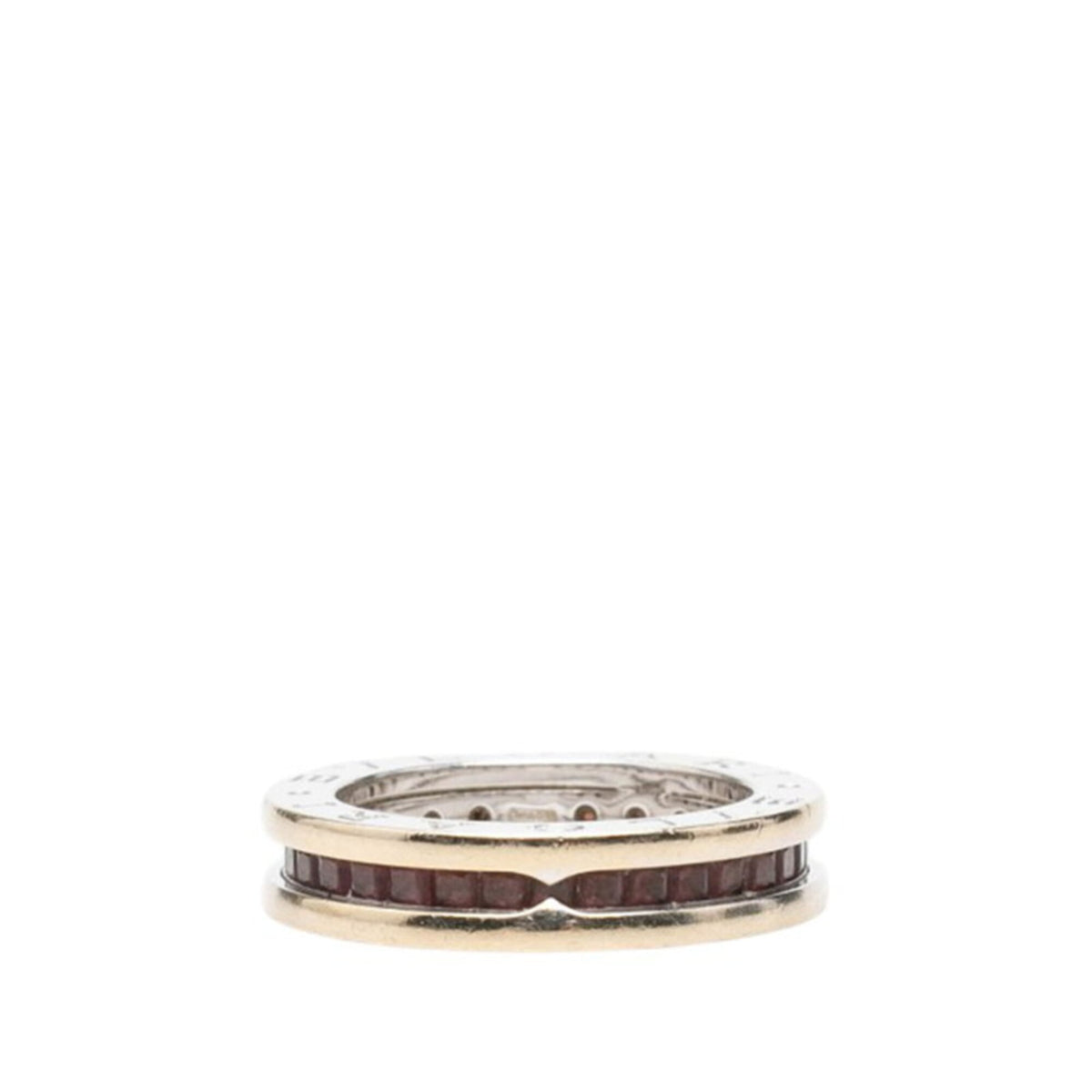 Bvlgari B.Zero1 Silver Pink White Gold (18K) Band Ring (Pre-Owned)