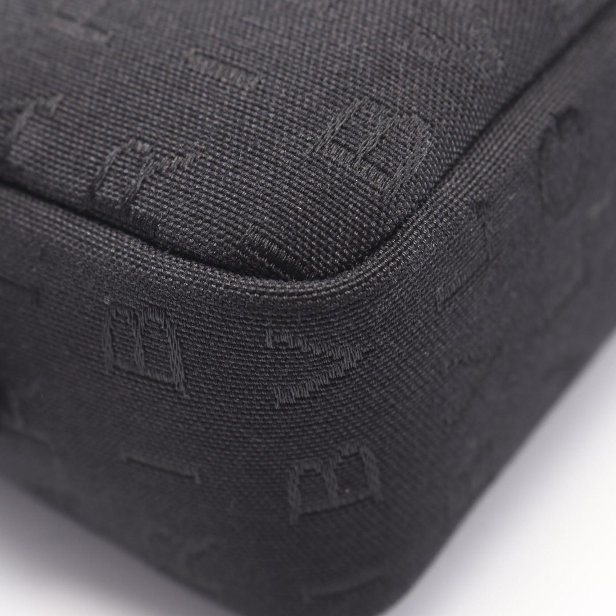 Bvlgari Black Canvas Leather Handbag Pouch (Pre-Owned)