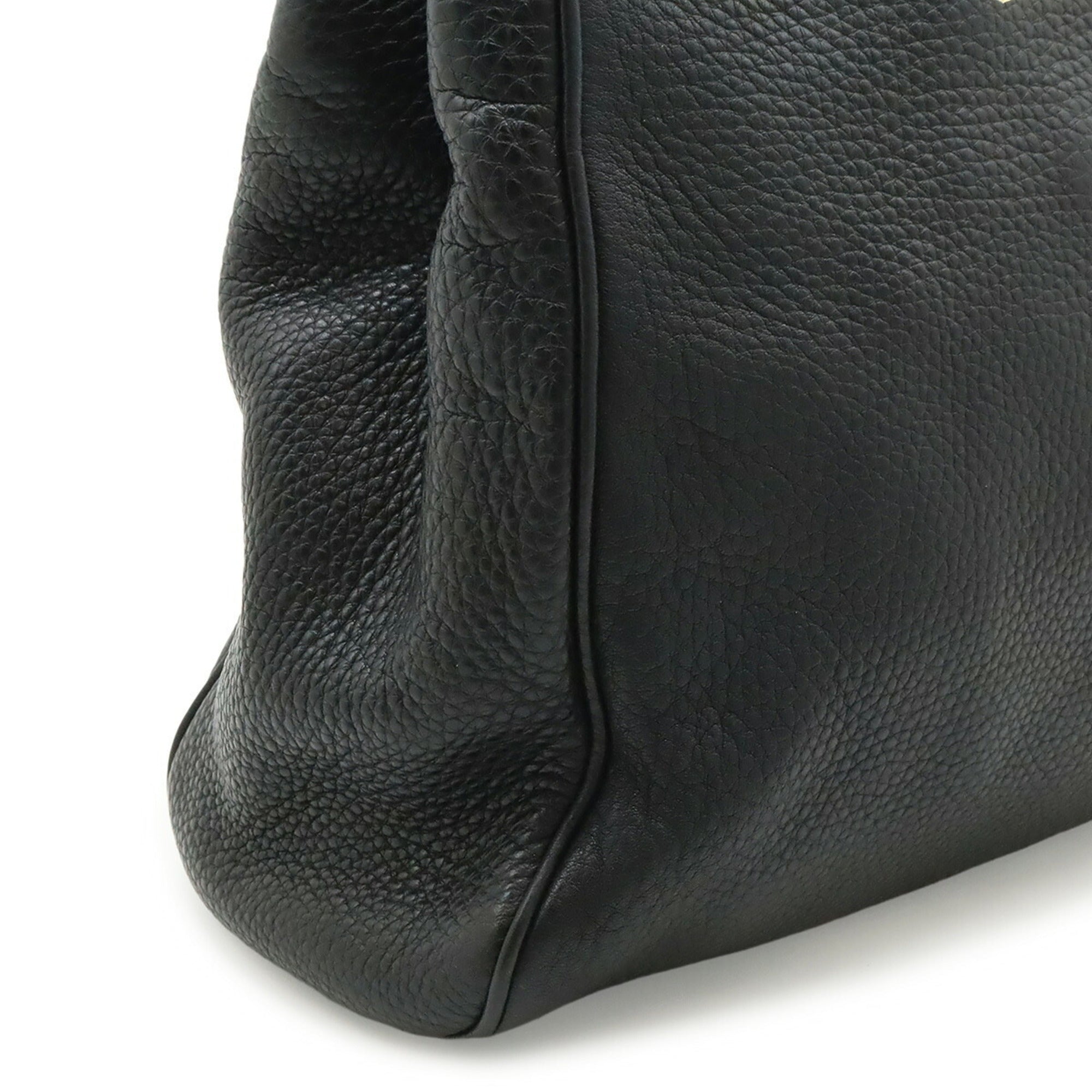 Gucci Black Bamboo Leather Handbag (Pre-Owned)