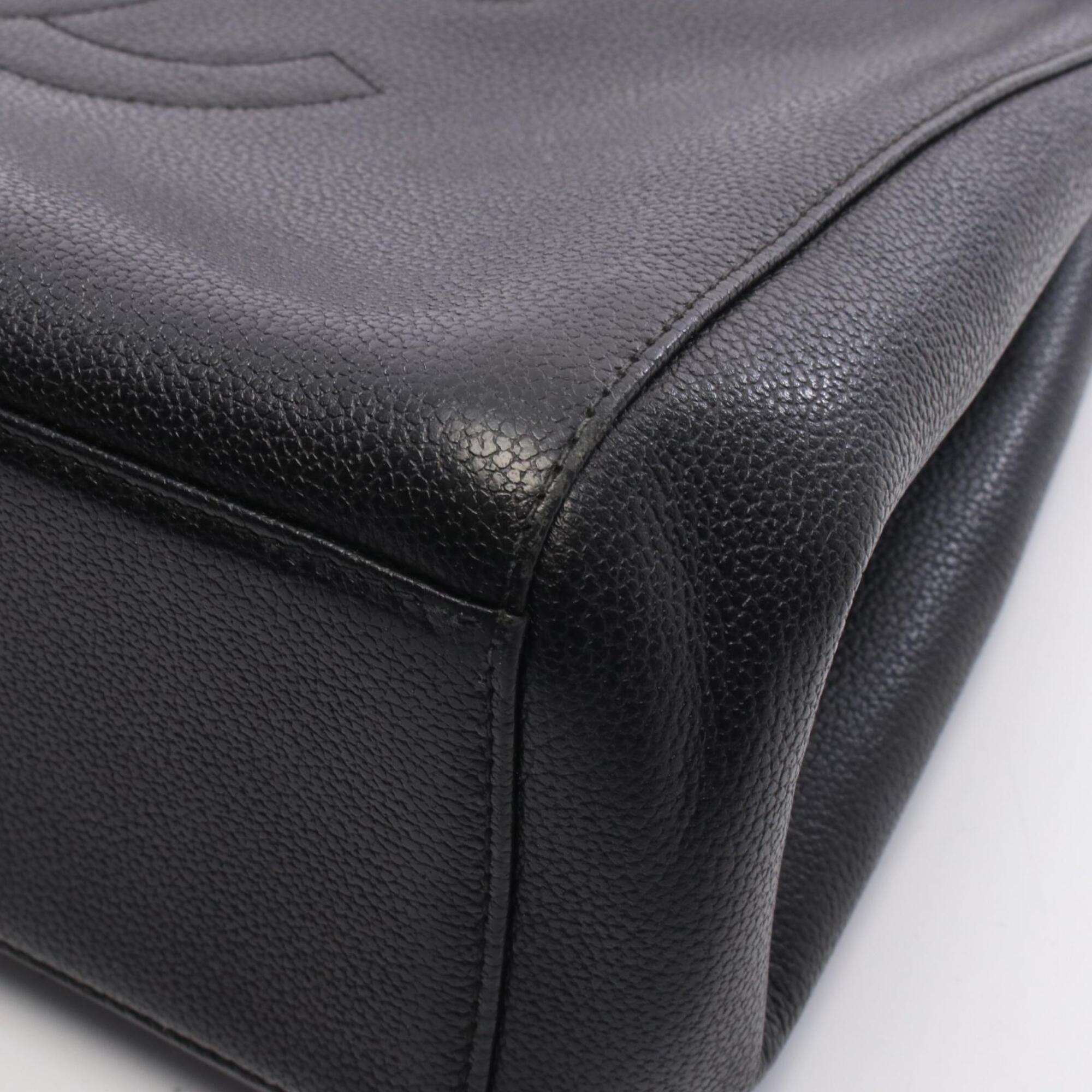 Chanel Black Grained Calfskin Handbag Shoulder Bag (Pre-Owned)