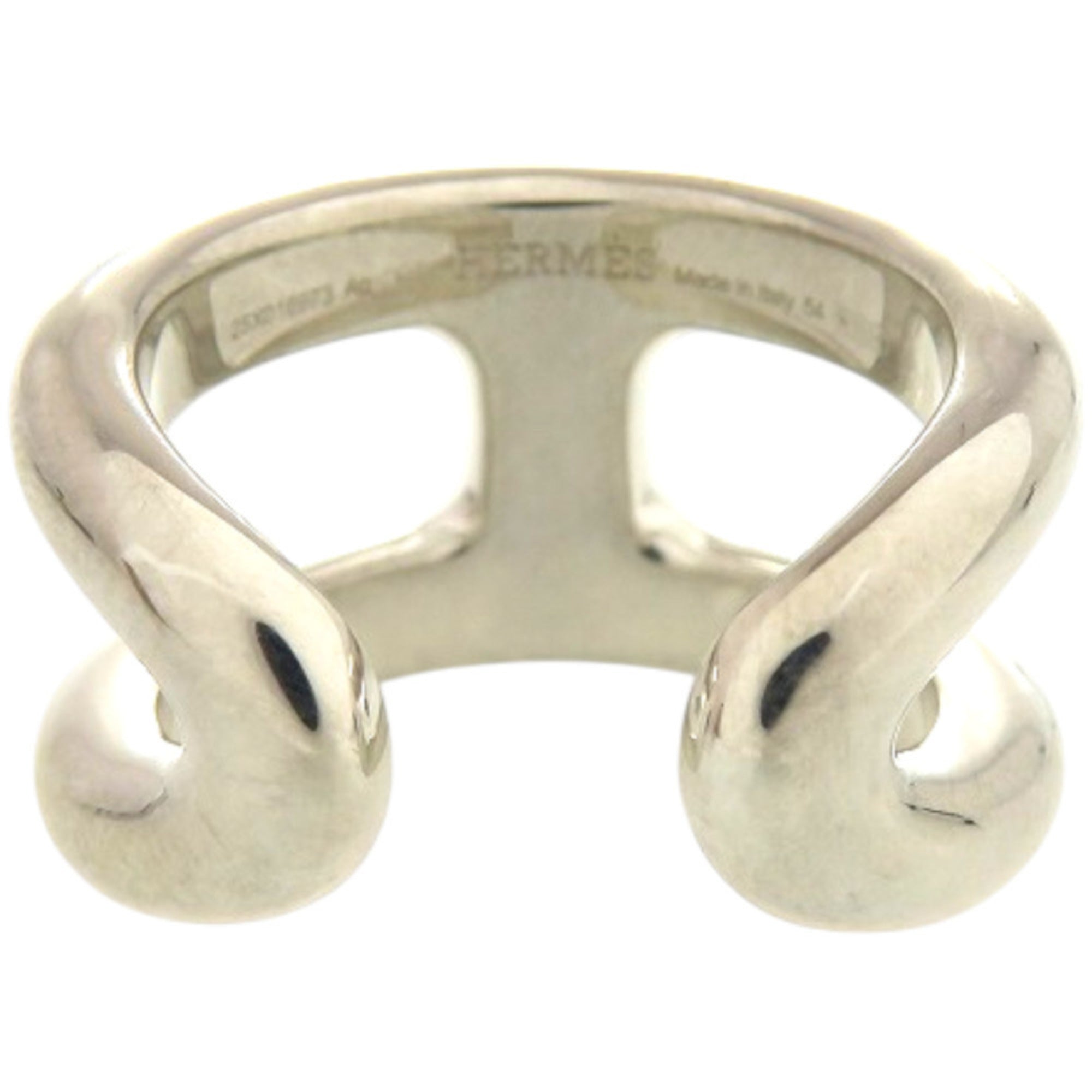 Hermes Silver Silver 925 Band Ring (Pre-Owned)
