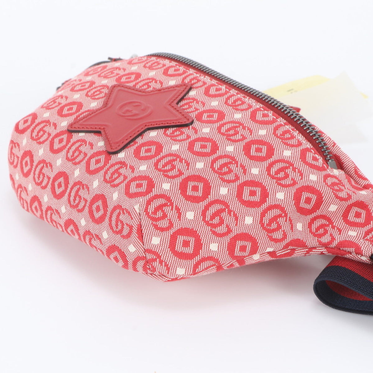 Gucci Red Color Leather Canvas Pouch Shoulder Bag Sling Bag (Pre-Owned)