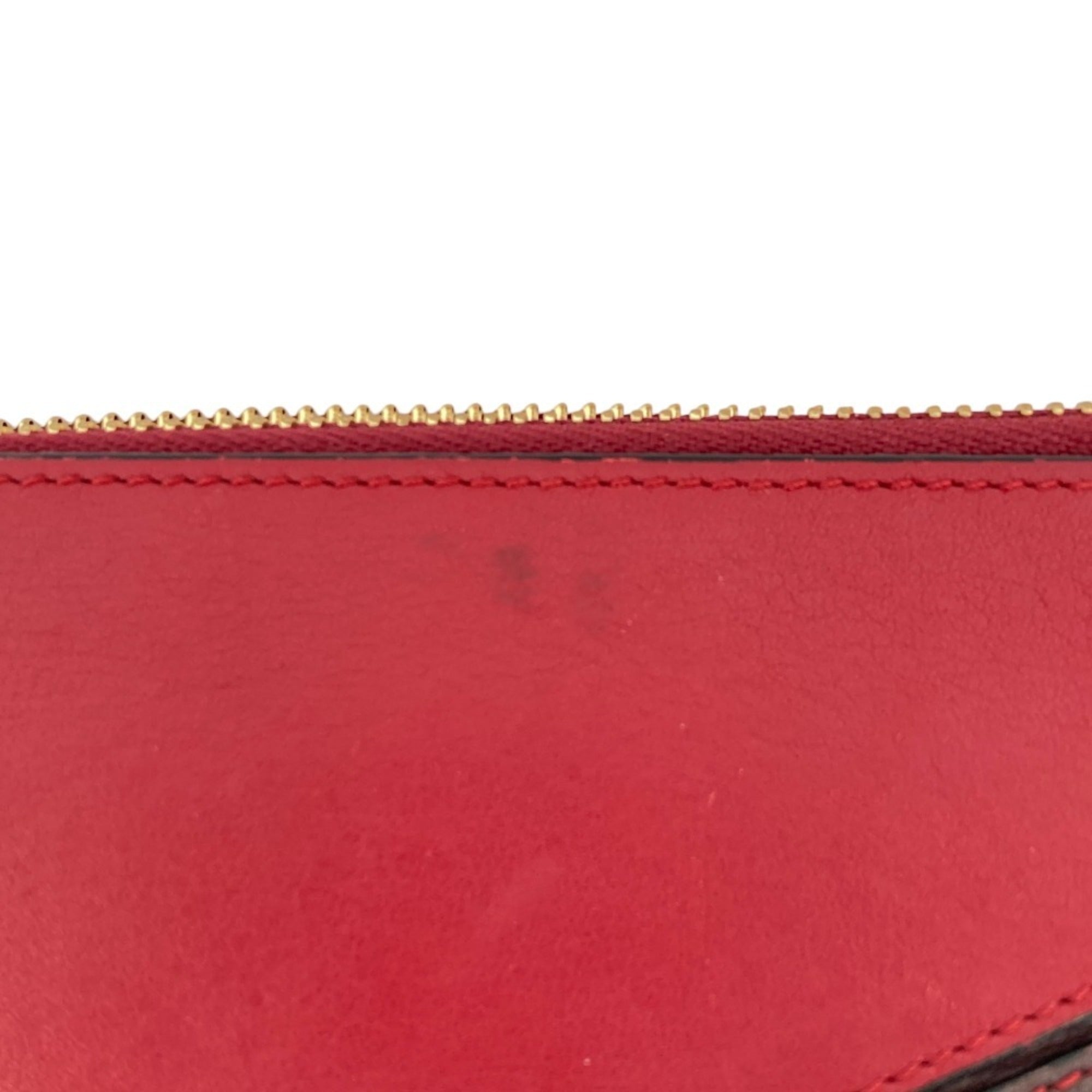 Loewe Brown Orange Red Color Leather Long Wallet (Bi-Fold) (Pre-Owned)