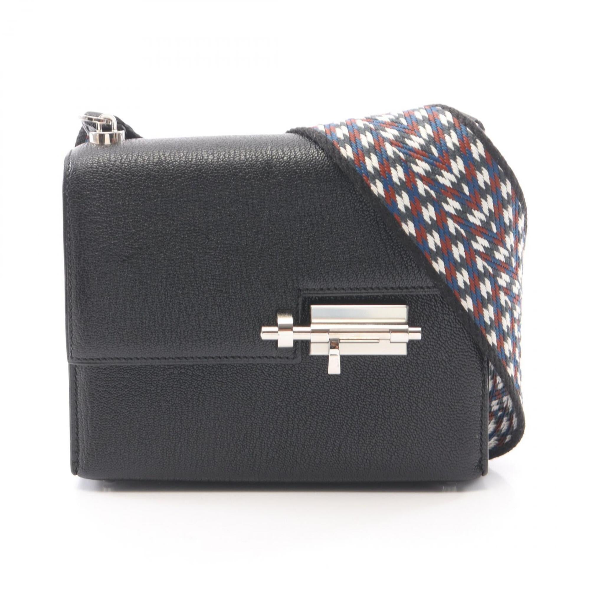 Hermes Black Leather Handbag Shoulder Bag (Pre-Owned)