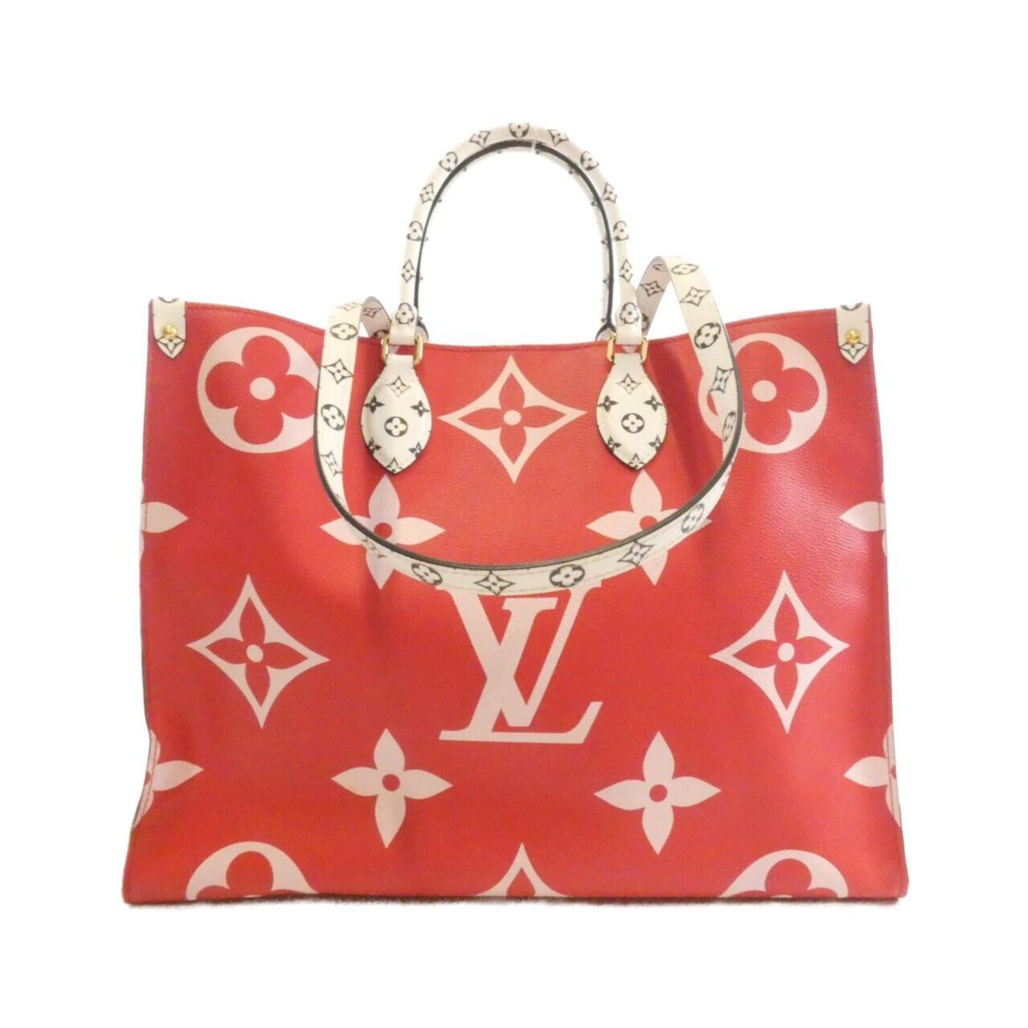 Louis Vuitton Red Color Rouge Coated Canvas Handbag (Pre-Owned)