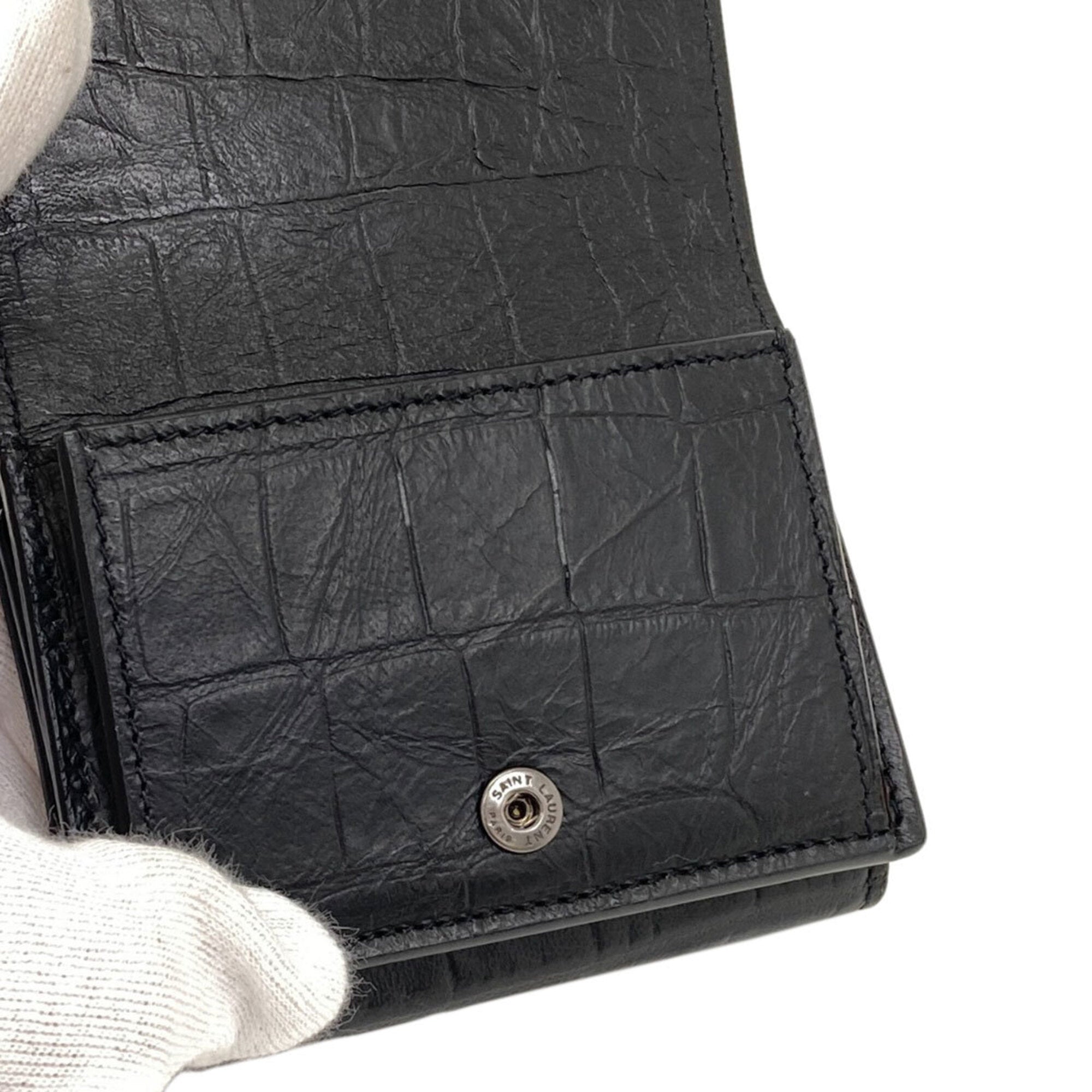 Saint Laurent Black Leather Wallet (Bi-Fold) (Pre-Owned)