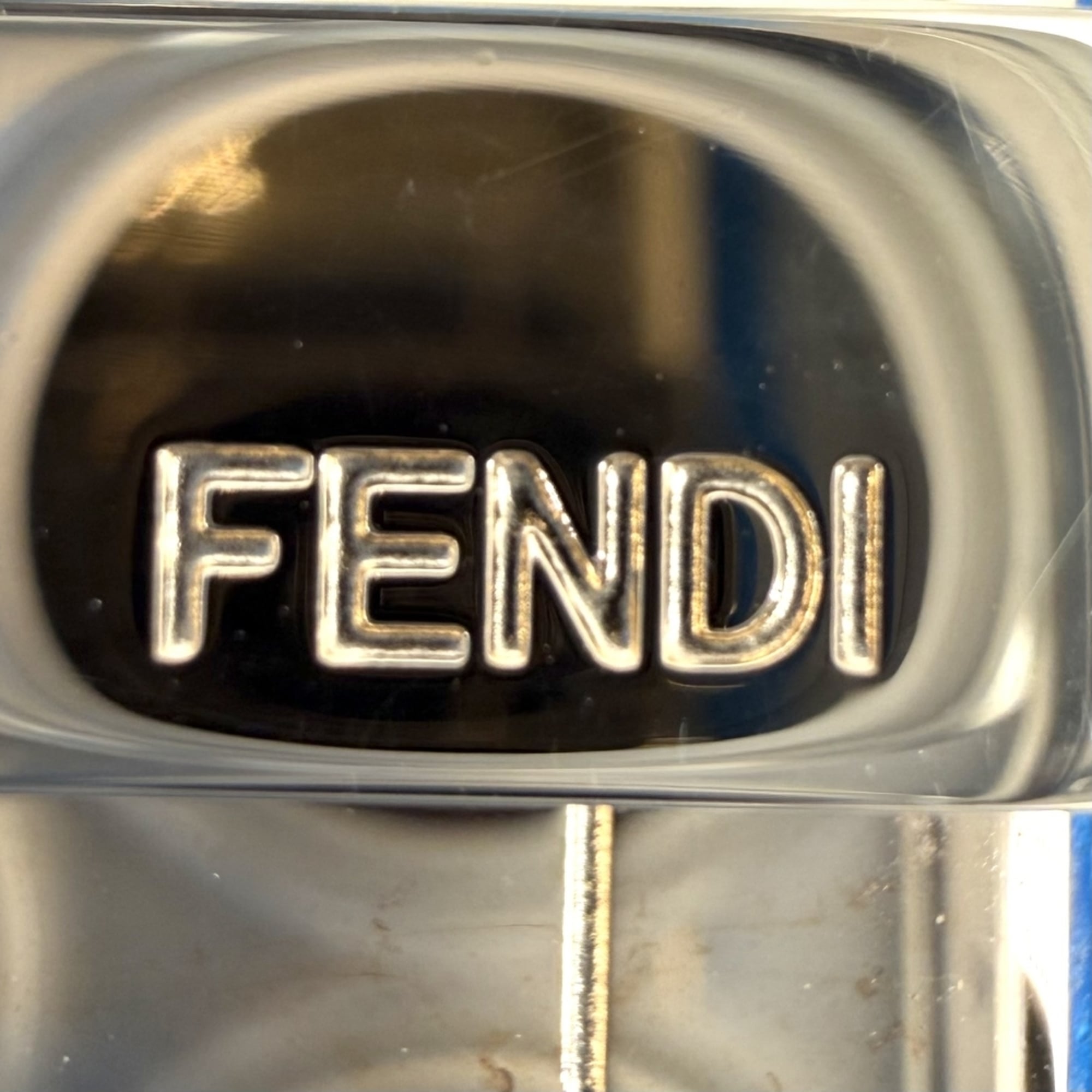 Fendi Blue Leather Handbag Shoulder Bag (Pre-Owned)