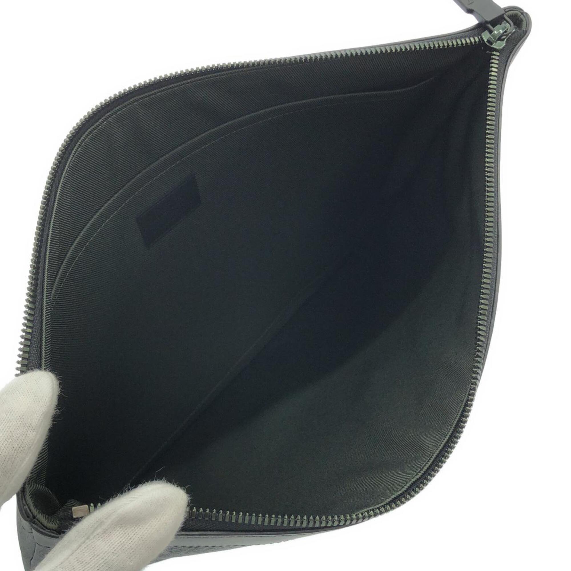 Louis Vuitton Black Coated Canvas Leather Handbag Pochette (Pre-Owned)