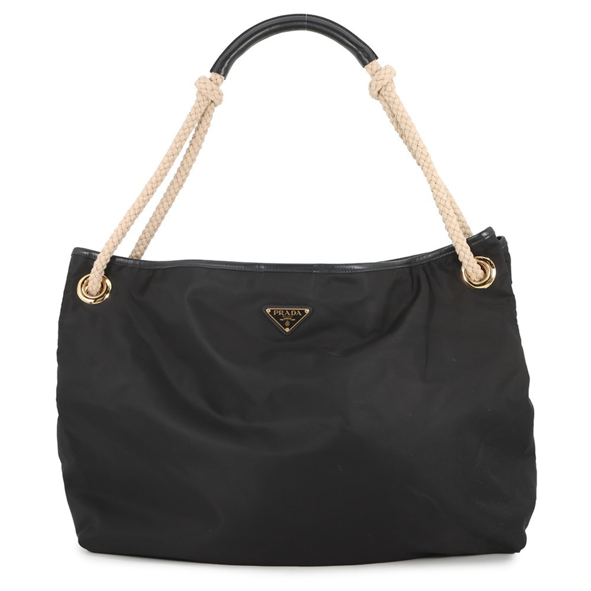 Prada Black Nylon Handbag Shoulder Bag (Pre-Owned)