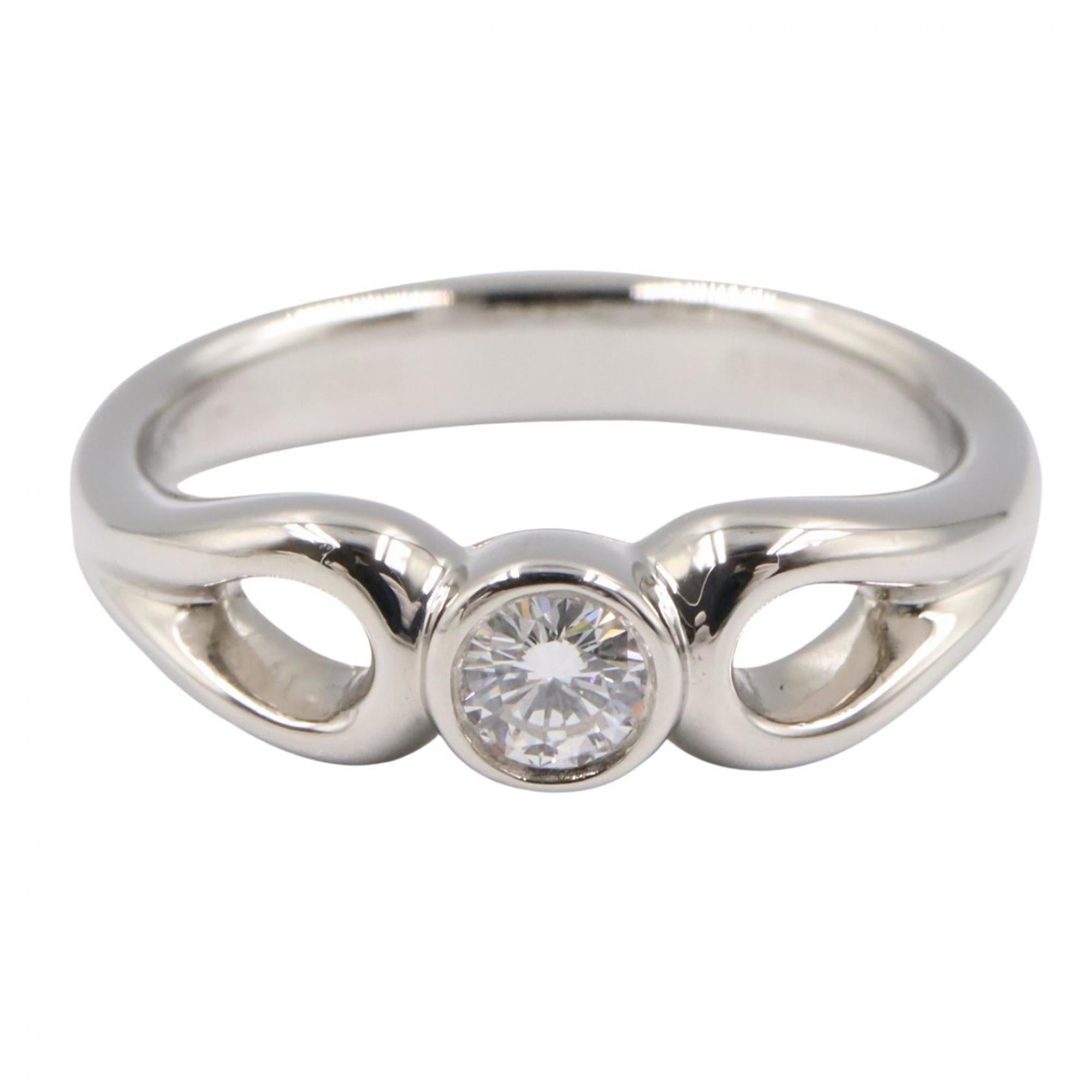 Tiffany Silver Clear Platinum 950 Band Ring (Pre-Owned)