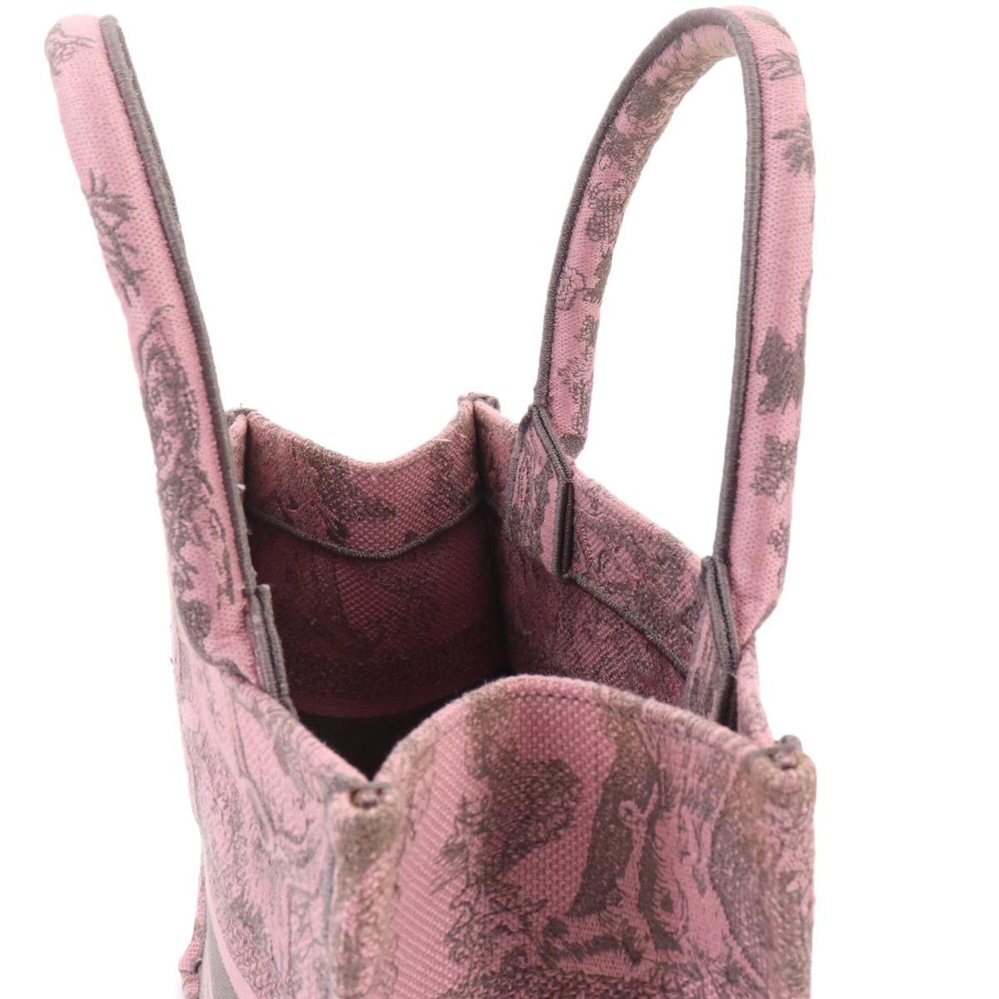 Christian Dior Gray Pink Canvas Handbag Tote Bag (Pre-Owned)