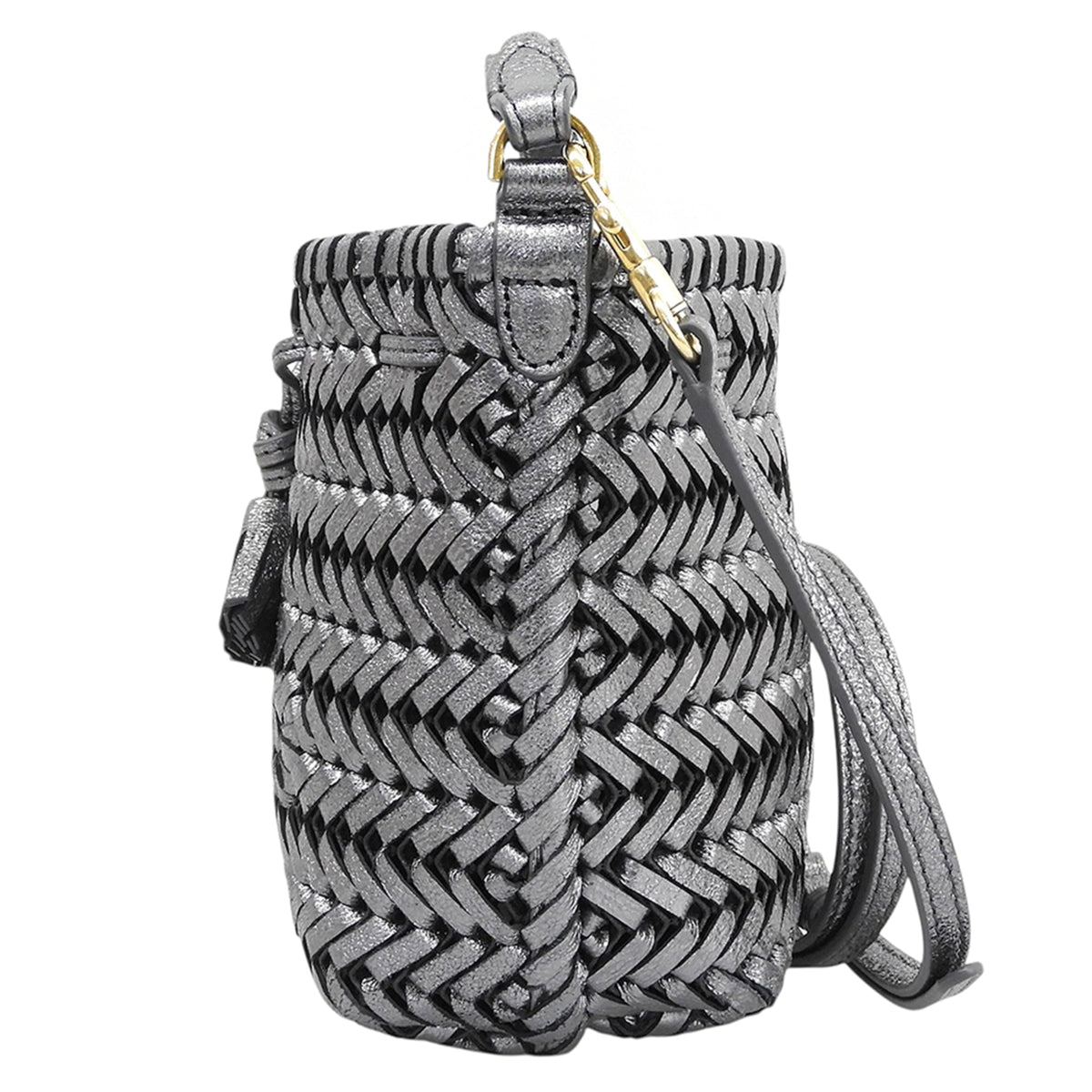 Anya Hindmarch Metallic Gray Leather Shoulder Bag (Pre-Owned)