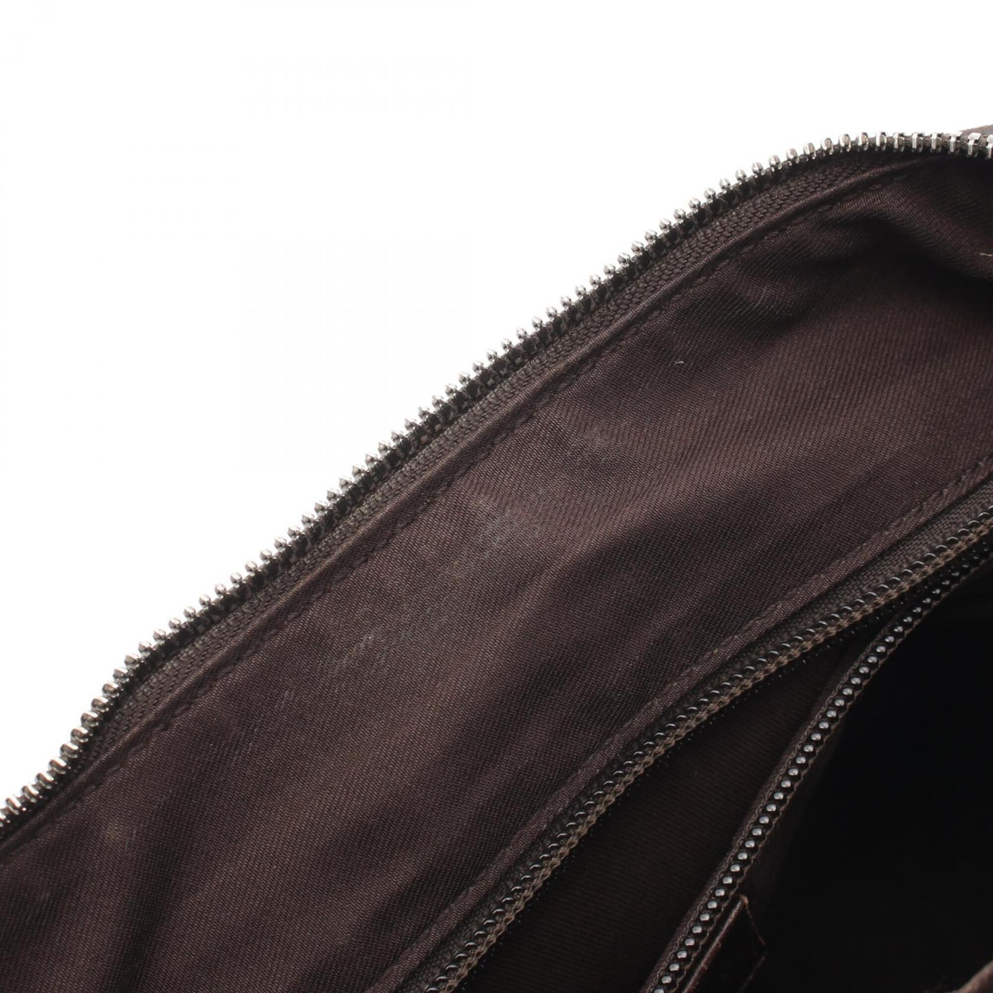 Gucci Beige Brown Canvas Leather Handbag Shoulder Bag (Pre-Owned)