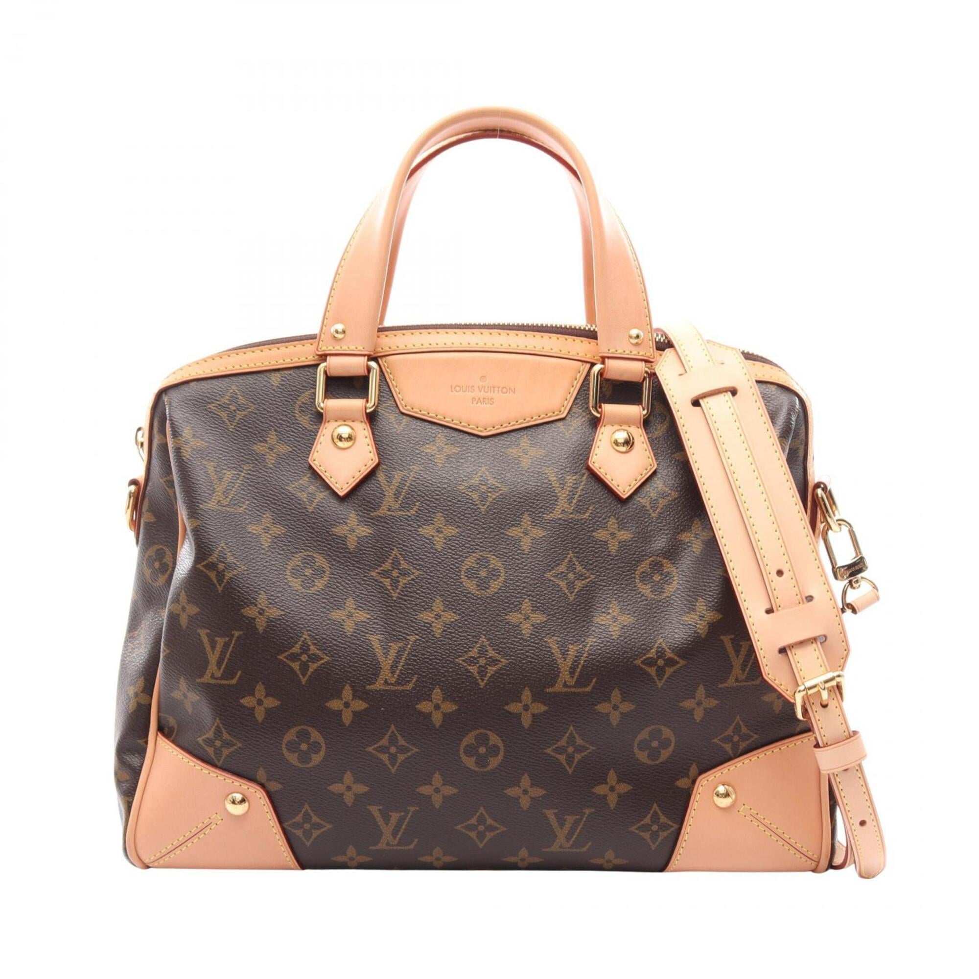 Louis Vuitton Brown Monogram Coated Canvas Leather Handbag (Pre-Owned)