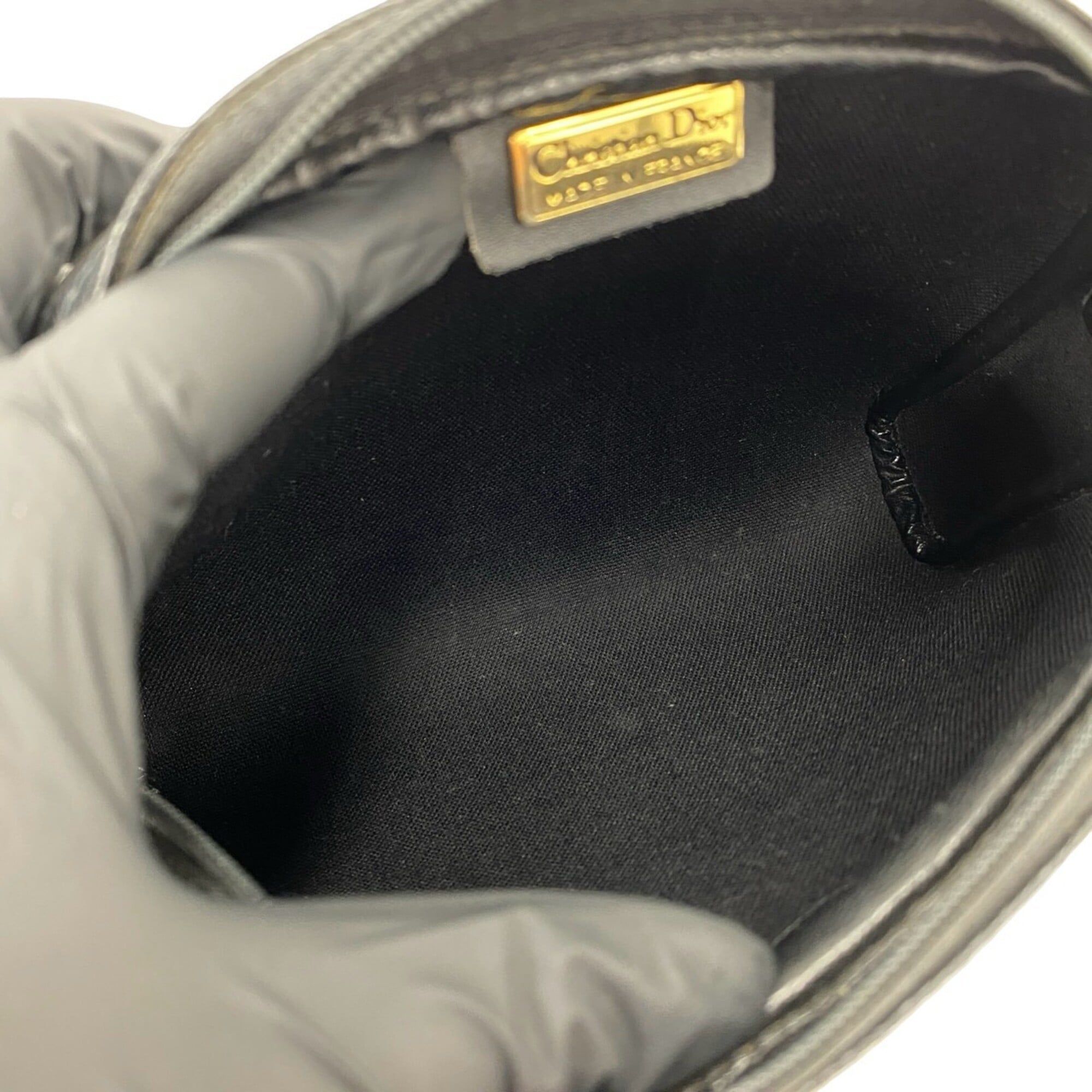 Christian Dior Black Leather Pochette Shoulder Bag (Pre-Owned)