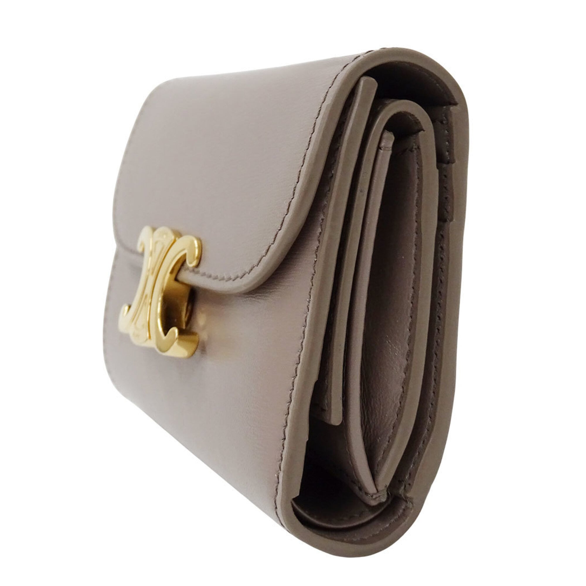 Celine Grayish Leather Wallet (Tri-Fold) (Pre-Owned)