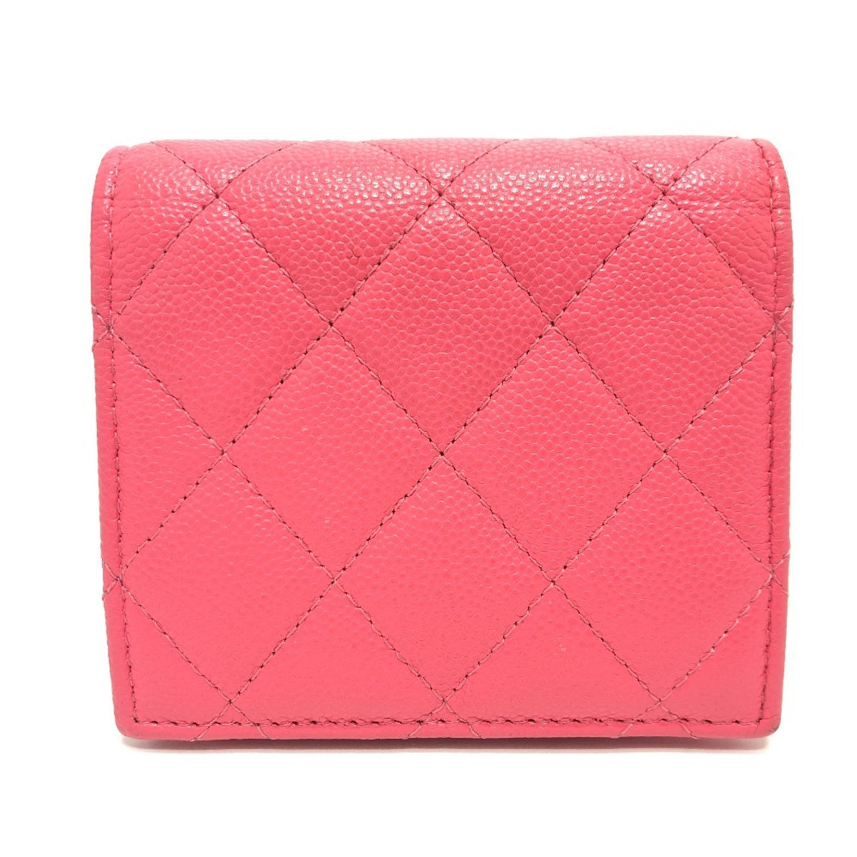 Chanel Pink Grained Calfskin Wallet (Bi-Fold) (Pre-Owned)