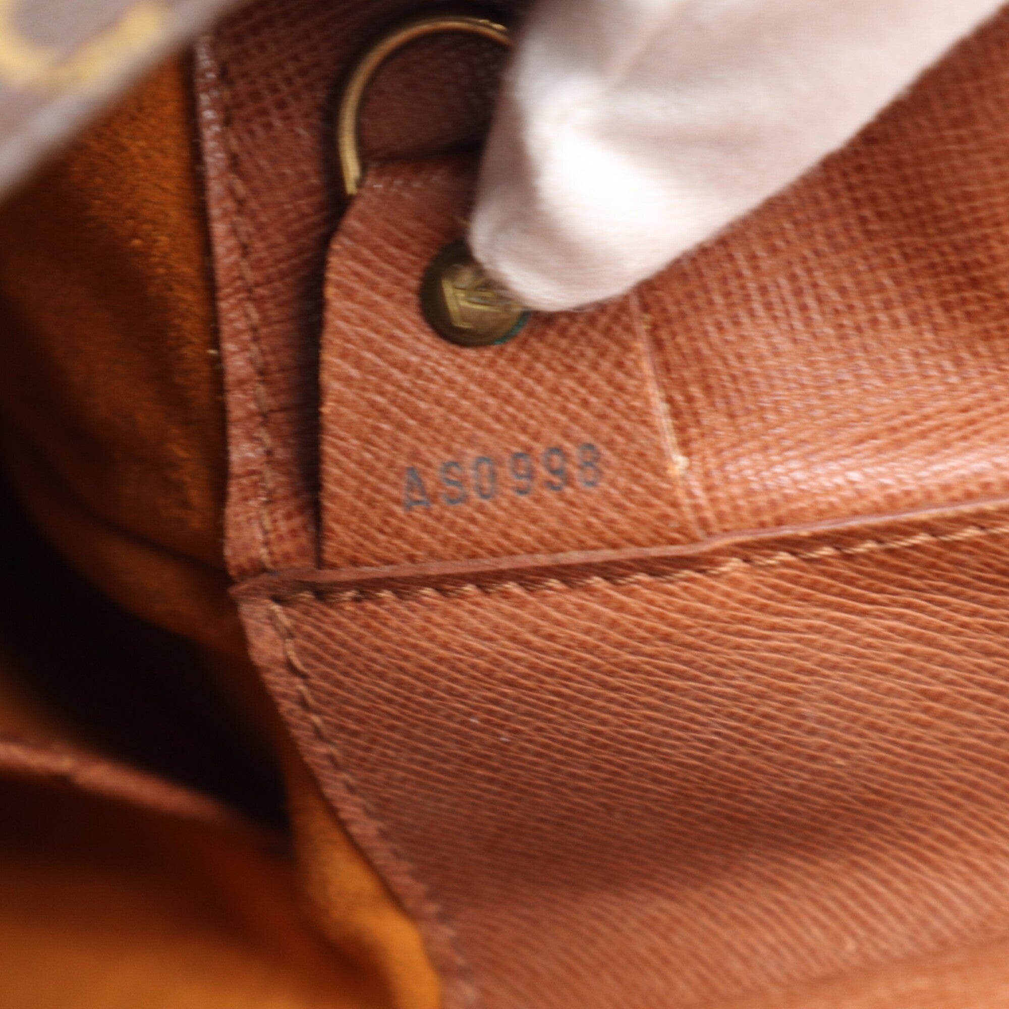 Louis Vuitton Beige Brown Monogram Coated Canvas Leather Shoulder Bag (Pre-Owned)
