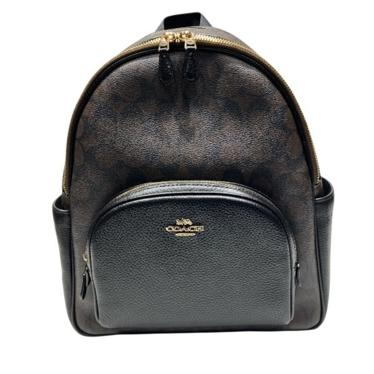 Coach Black Brown Signature Line Backpack (Pre-Owned)