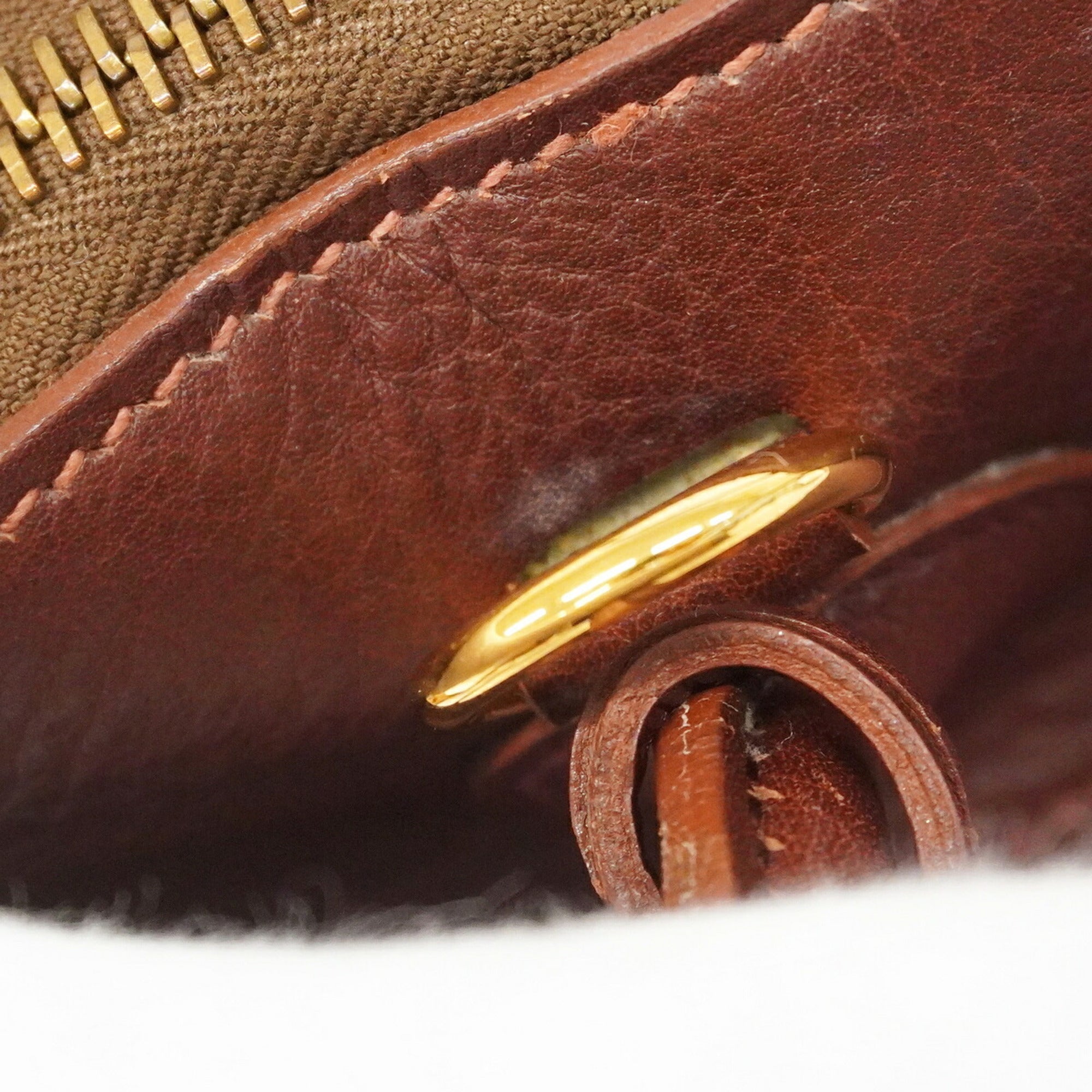 Hermes Noisette Fjord Leather Handbag (Pre-Owned)