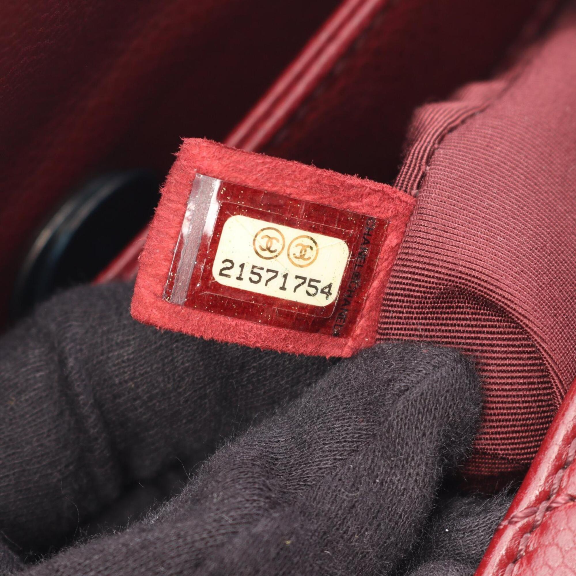 Chanel Bordeaux Grained Calfskin Handbag Shoulder Bag (Pre-Owned)