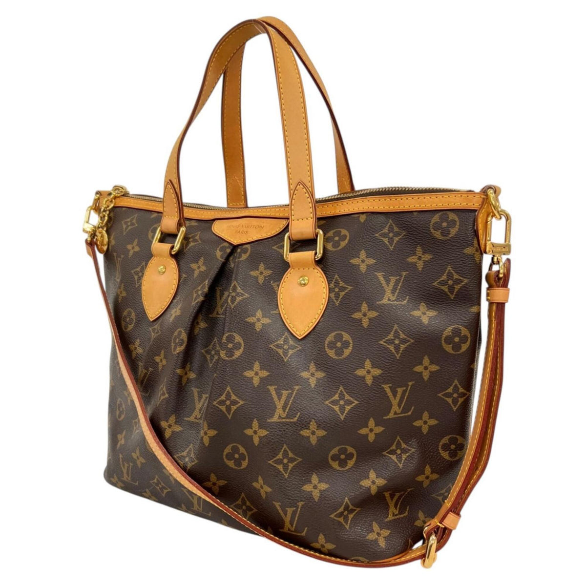 Louis Vuitton Brown Monogram Leather Handbag Shoulder Bag (Pre-Owned)