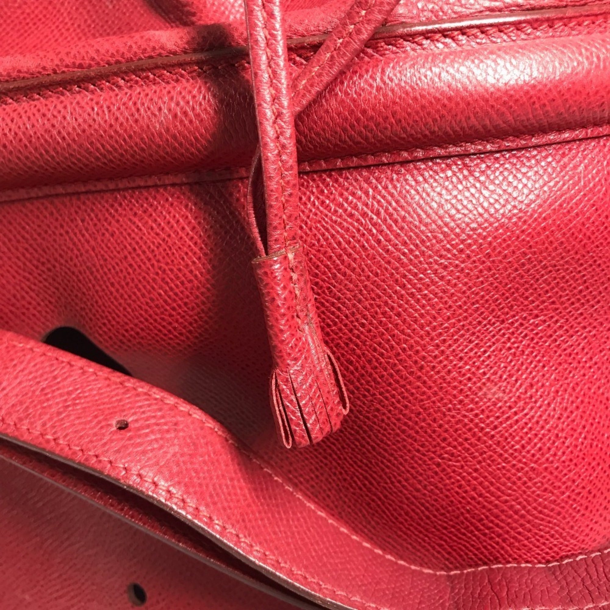 Hermes Red Color Courchevel Leather Shoulder Bag (Pre-Owned)