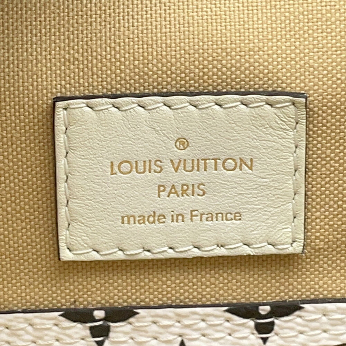 Louis Vuitton Beige Khaki Monogram White Monogram Handbag Pouch Tote Bag (Pre-Owned)