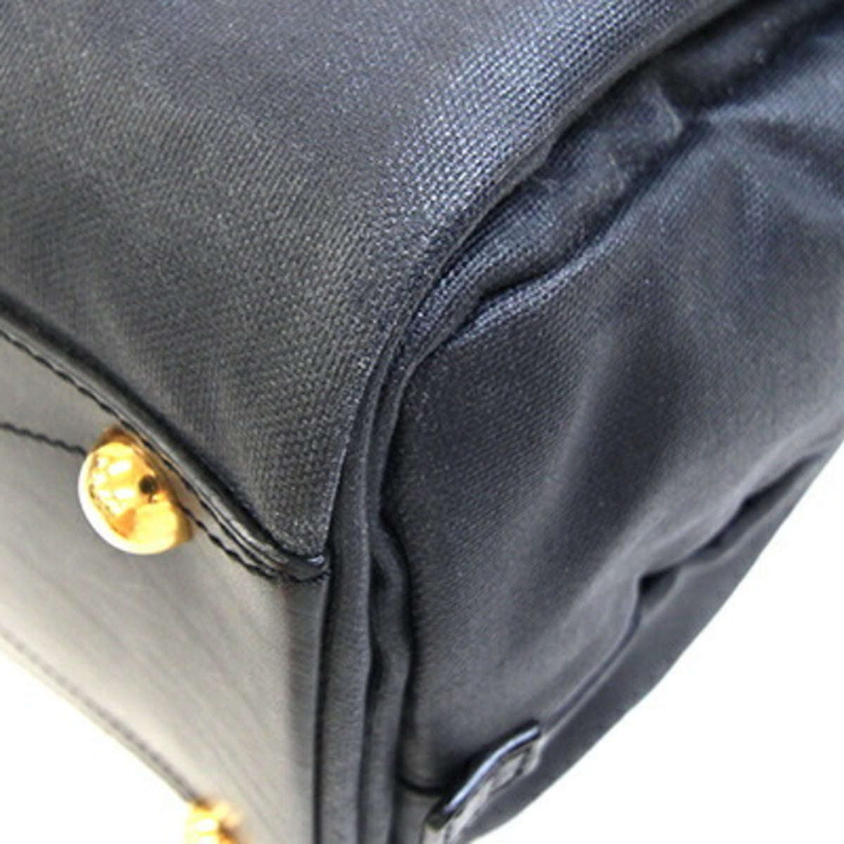 Loewe Black Coated Canvas Leather Boston Bag Handbag (Pre-Owned)