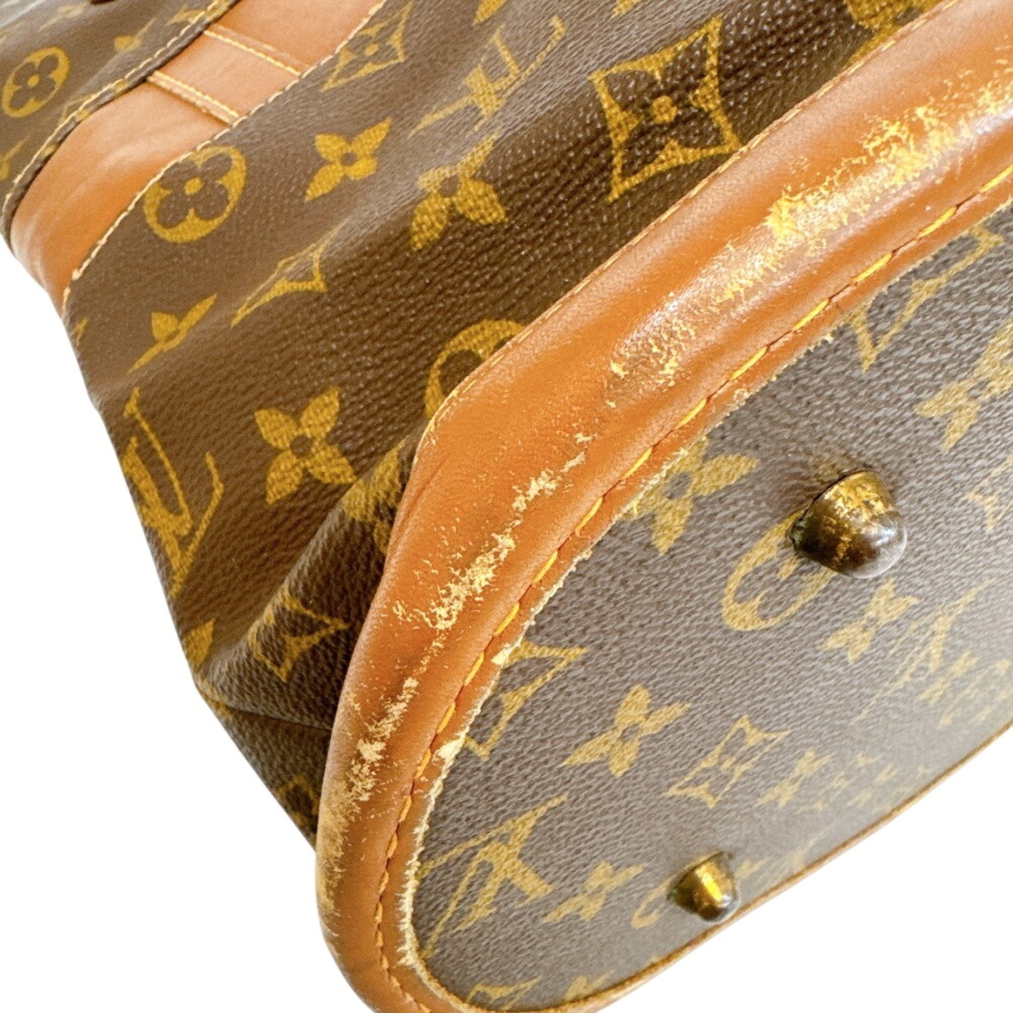 Louis Vuitton Brown Monogram Leather Handbag Pouch Tote Bag (Pre-Owned)