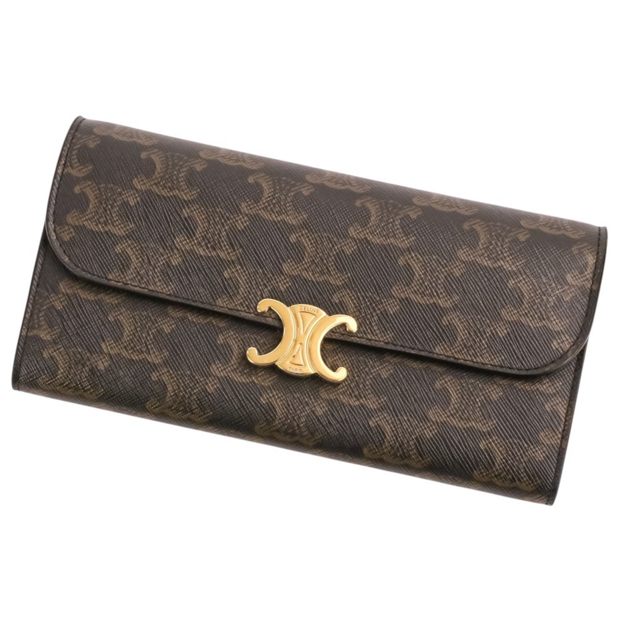 Celine Brown Pvc Long Wallet (Bi-Fold) (Pre-Owned)