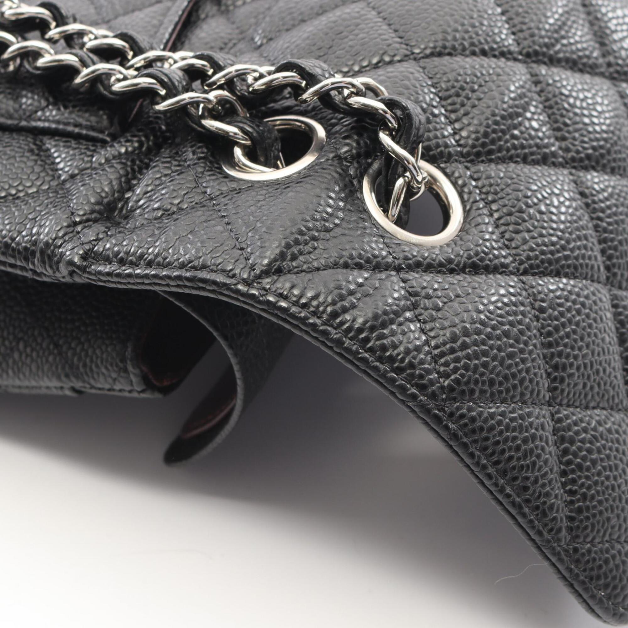 Chanel Black Grained Calfskin Handbag Shoulder Bag (Pre-Owned)