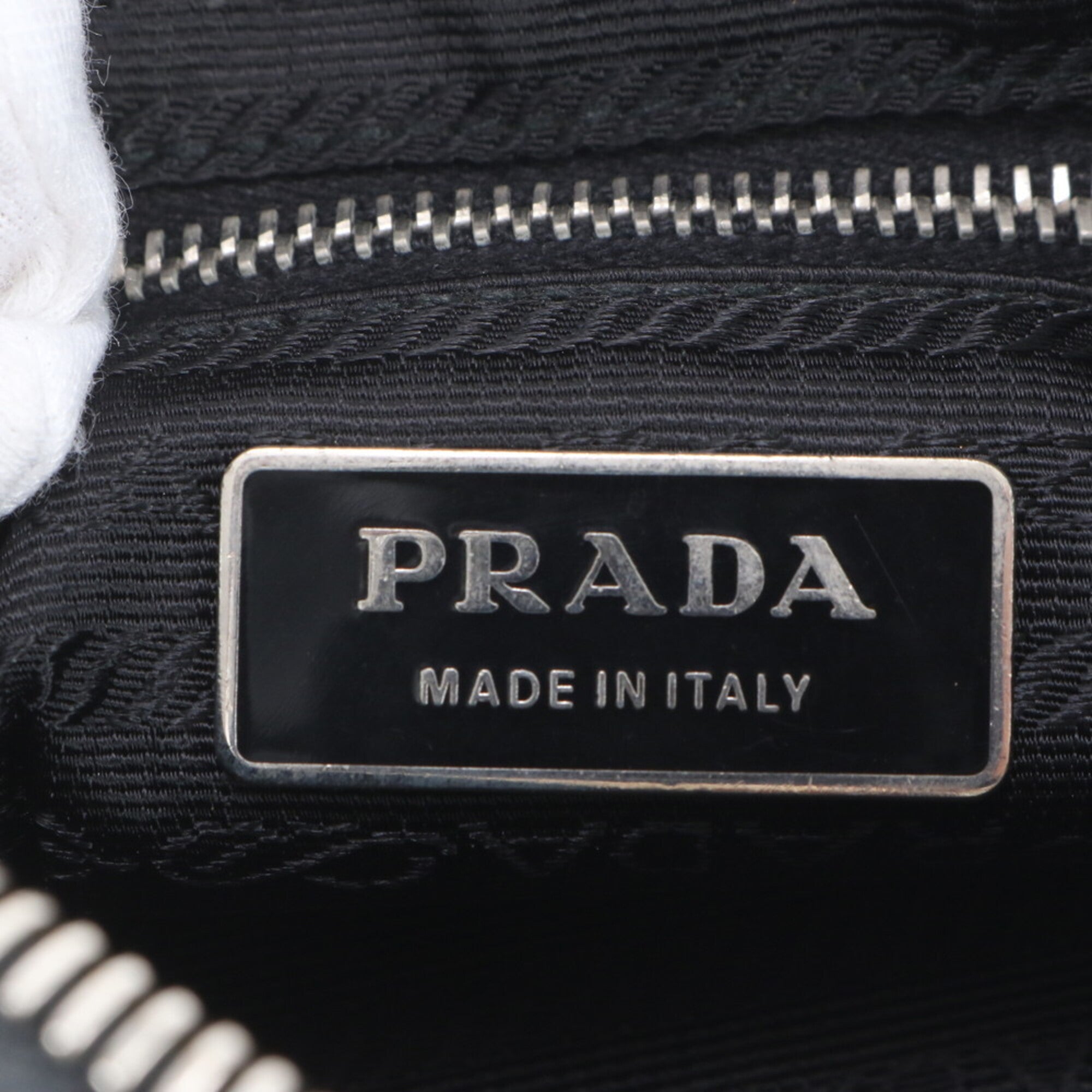 Prada Black Nylon Leather Handbag Shoulder Bag Tote Bag (Pre-Owned)